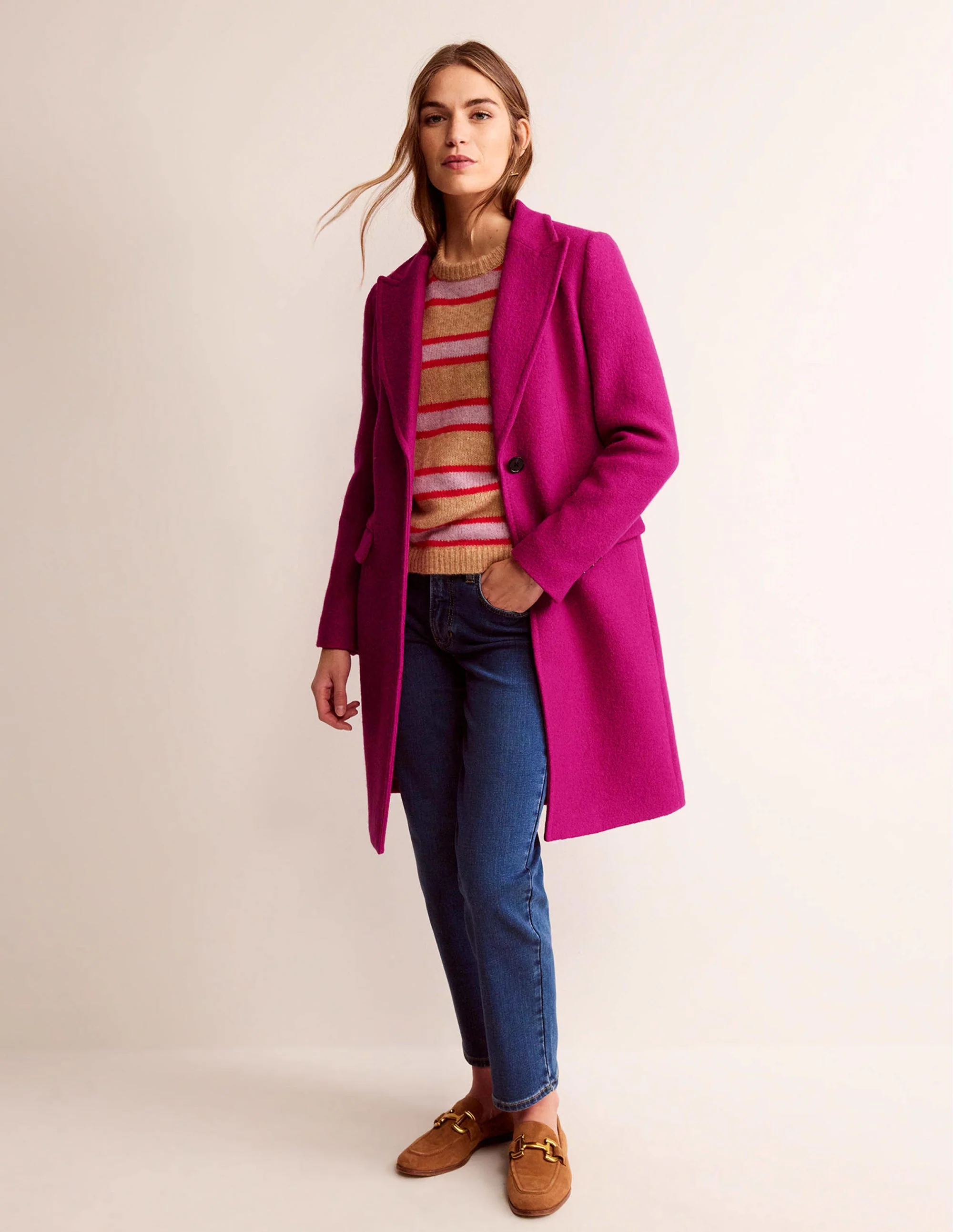 Canterbury Textured Coat-Magenta - Image 5