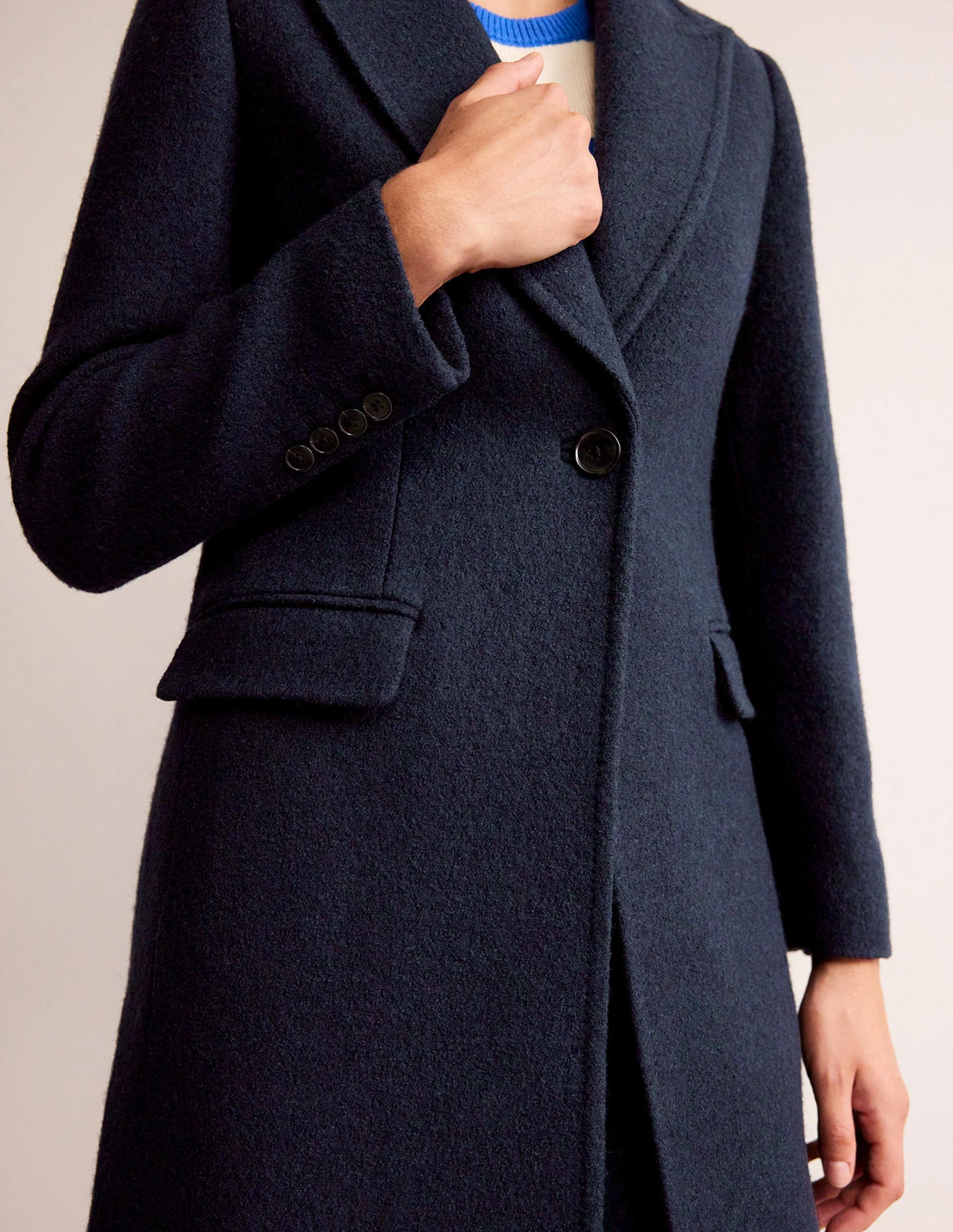 Canterbury Textured Coat-Navy - Image 2