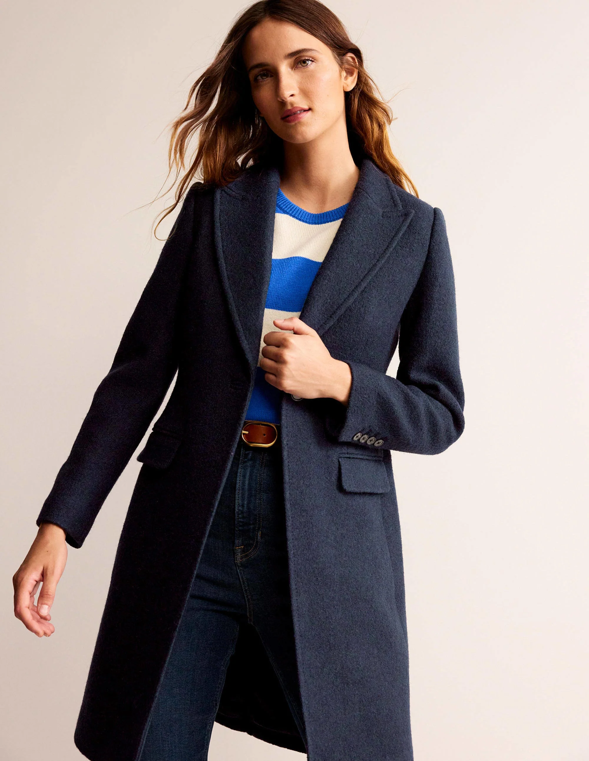Canterbury Textured Coat-Navy - Image 4