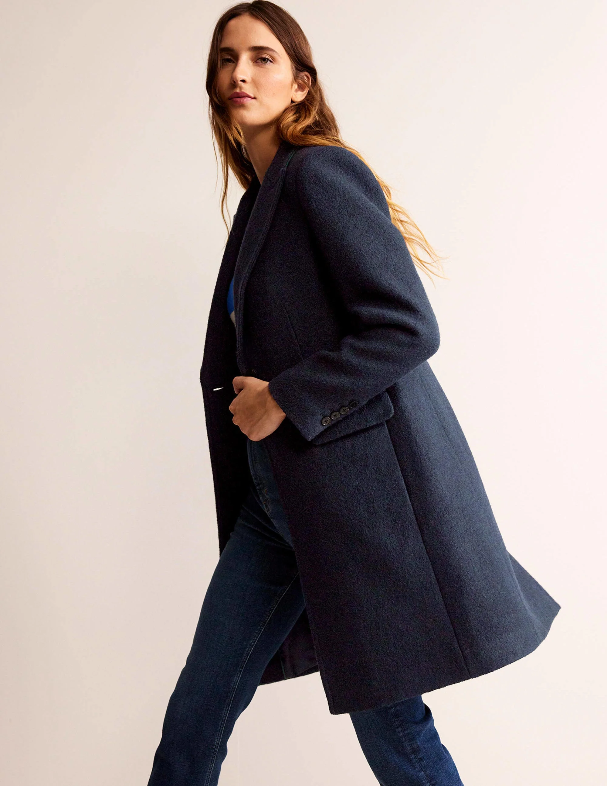 Canterbury Textured Coat-Navy - Image 5