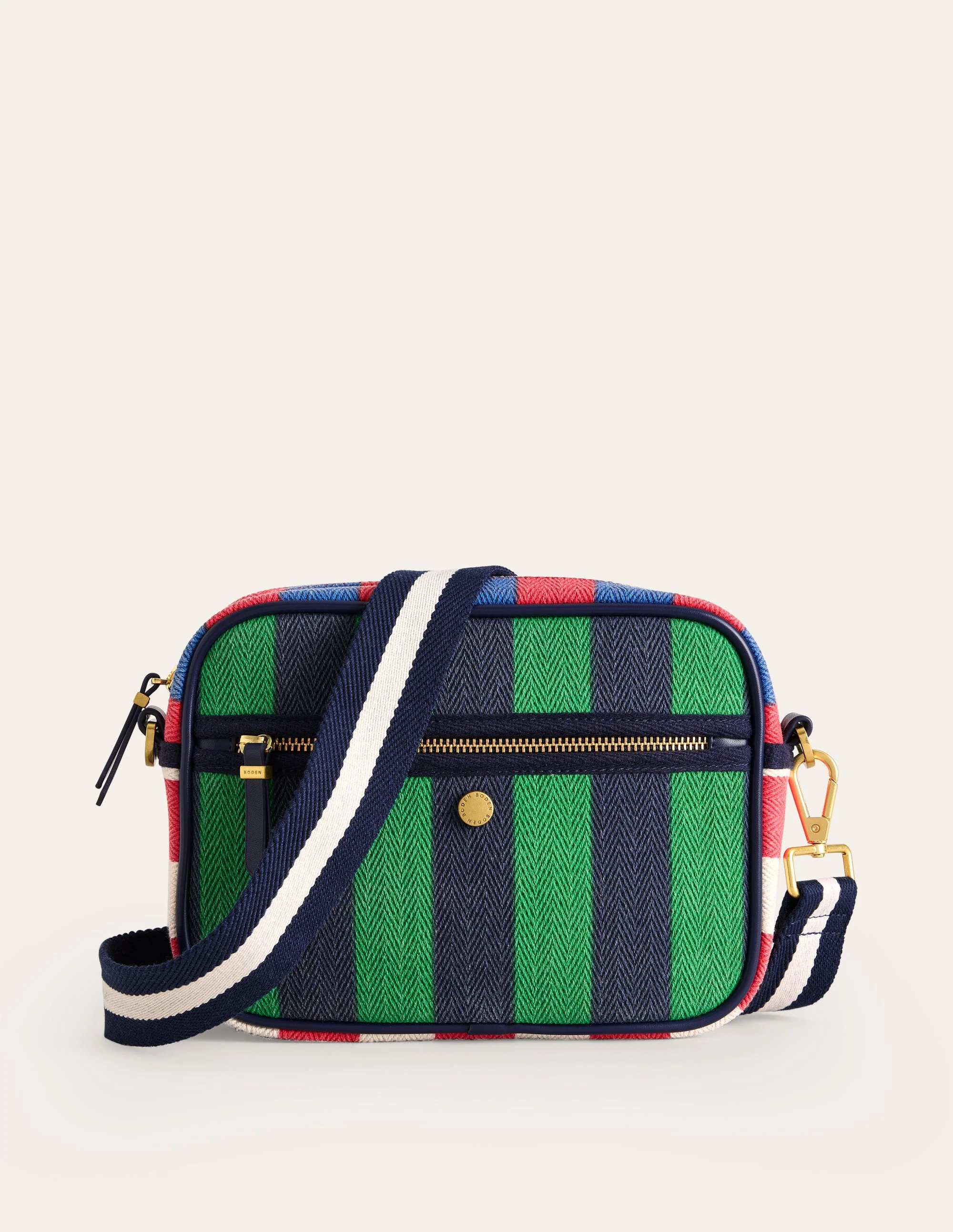 Canvas Cross-body Bag-Multi Stripe - Image 2