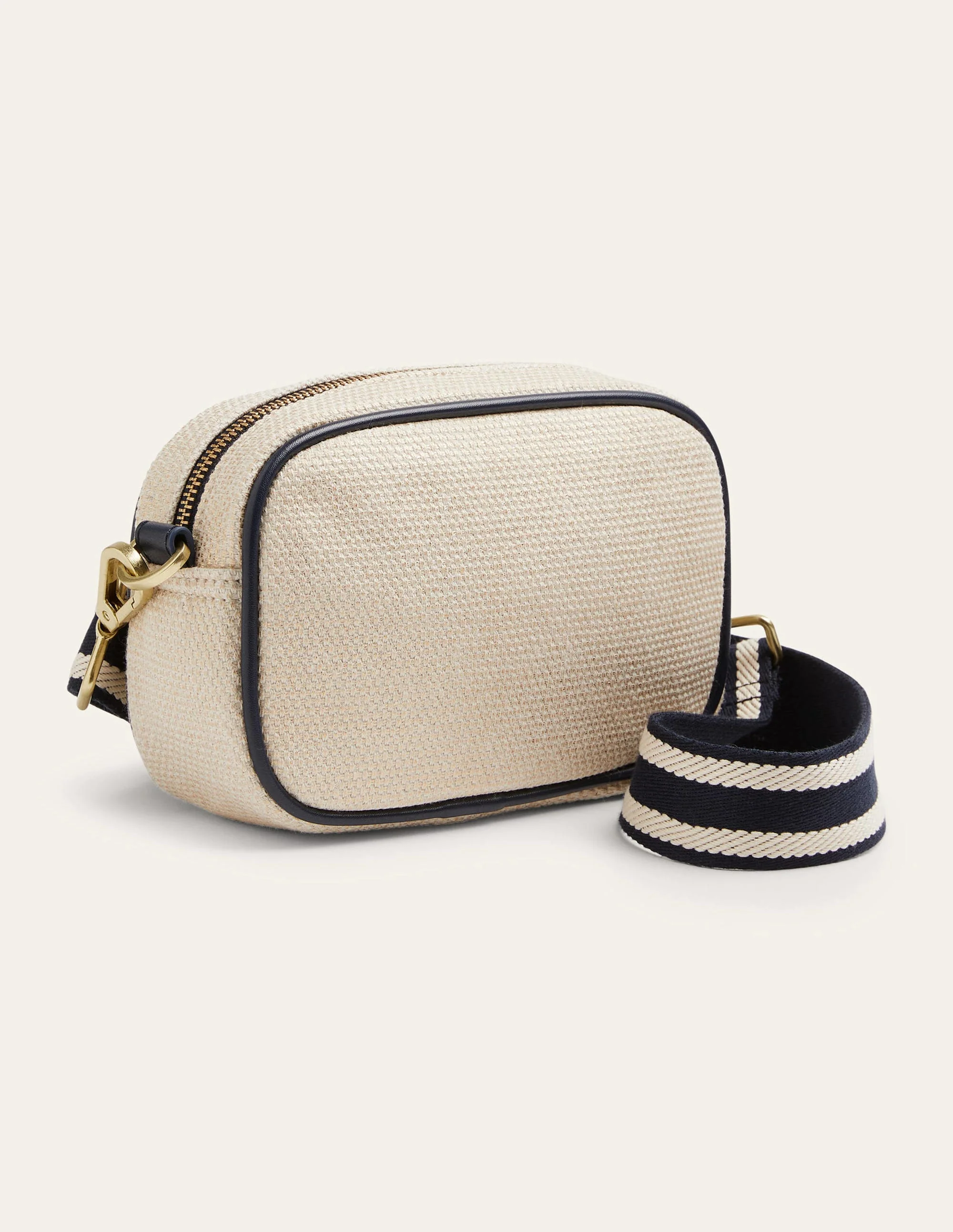 Canvas Crossbody Bag-Gold Metallic - Image 6