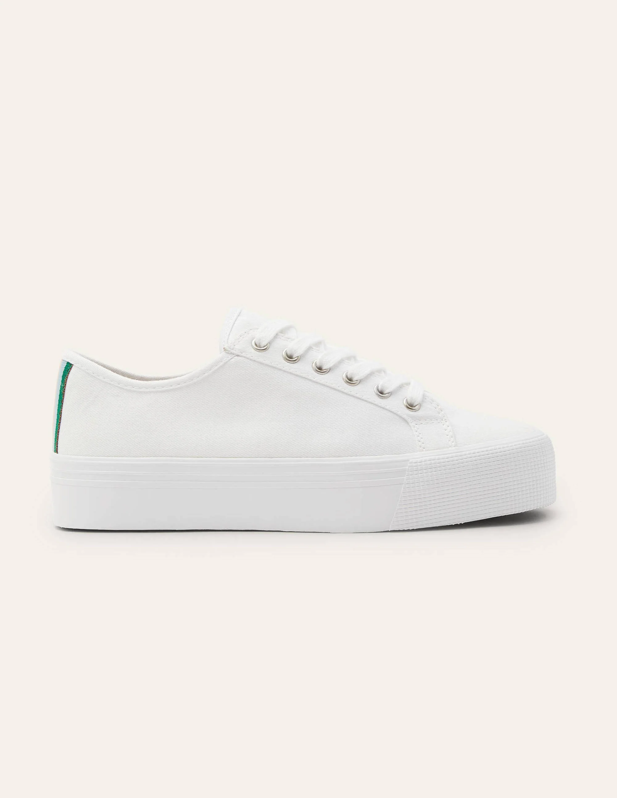Canvas Flatform Plimsolls-White - Image 2