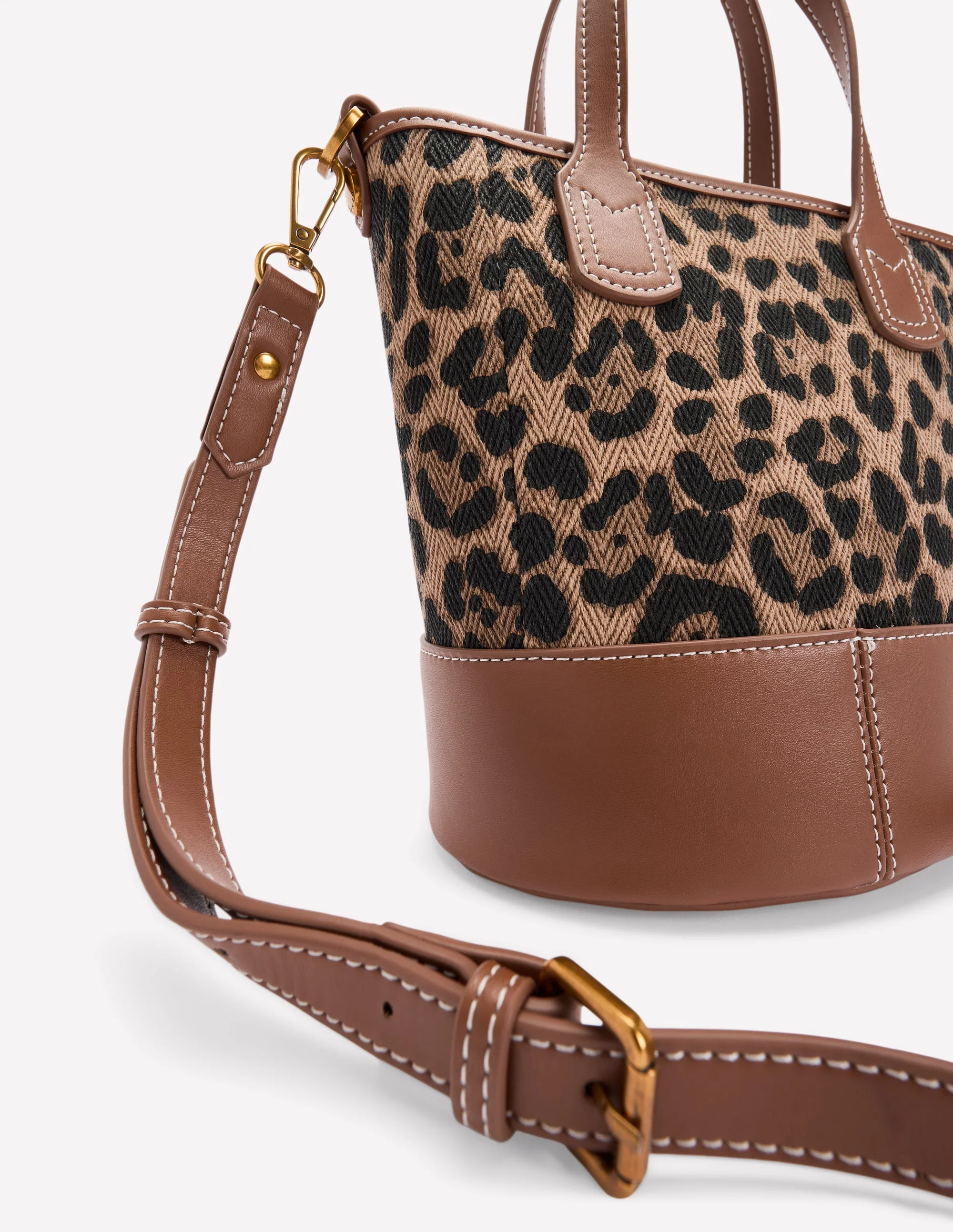 Canvas Mini Bucket Bag-Leopard - Image 5