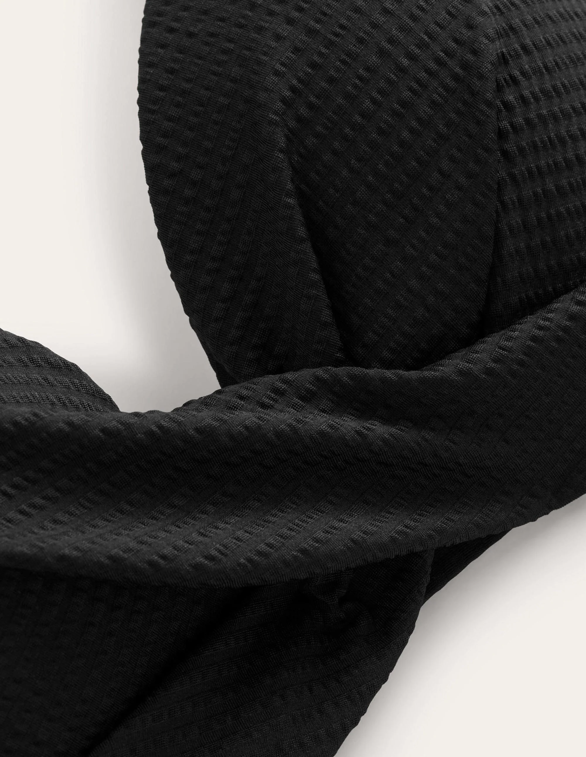 Capri Cup-size Bikini Top-Black Seersucker Texture - Image 3