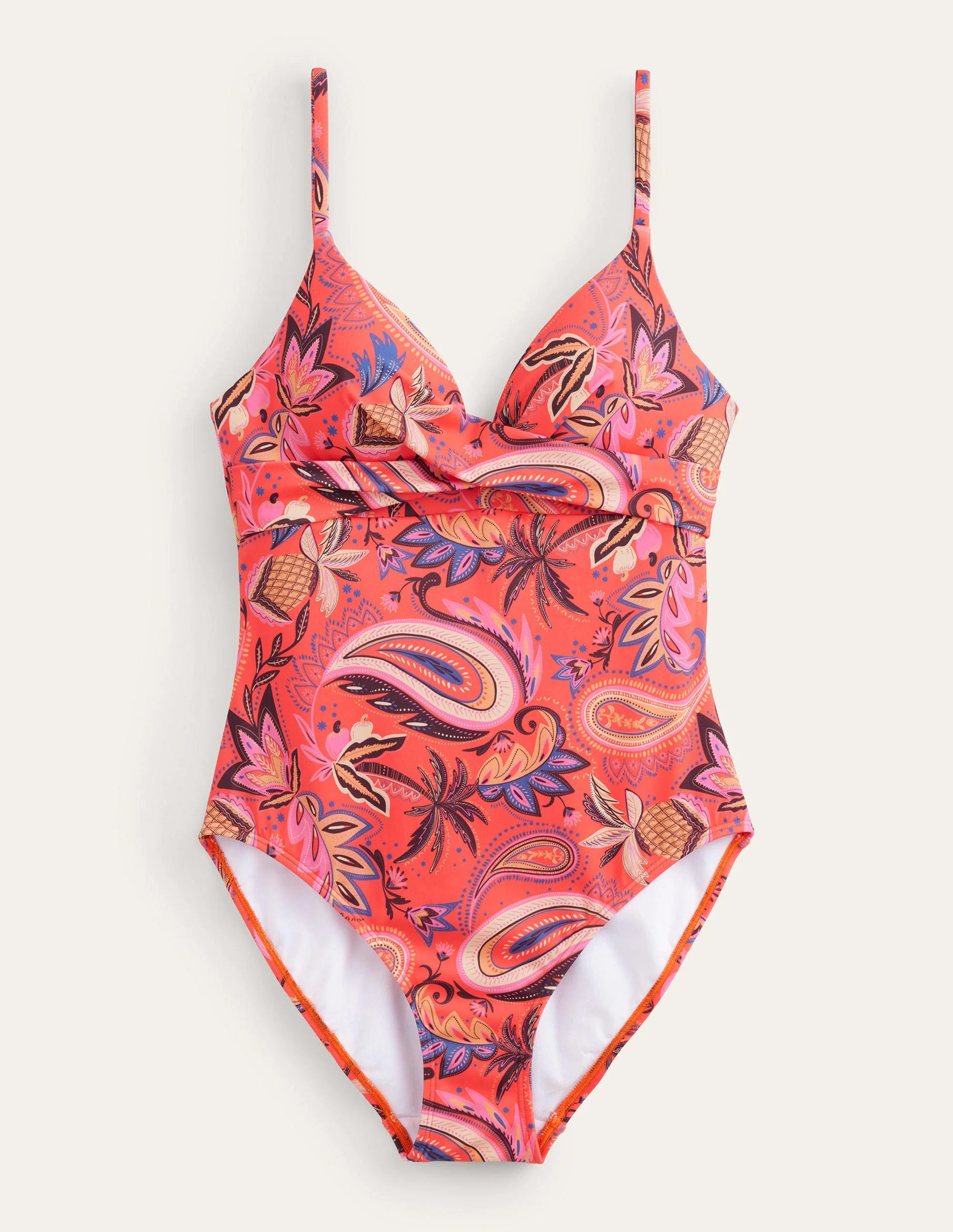 Capri Cup-size Swimsuit-Coral, Paradise Paisley - Image 2