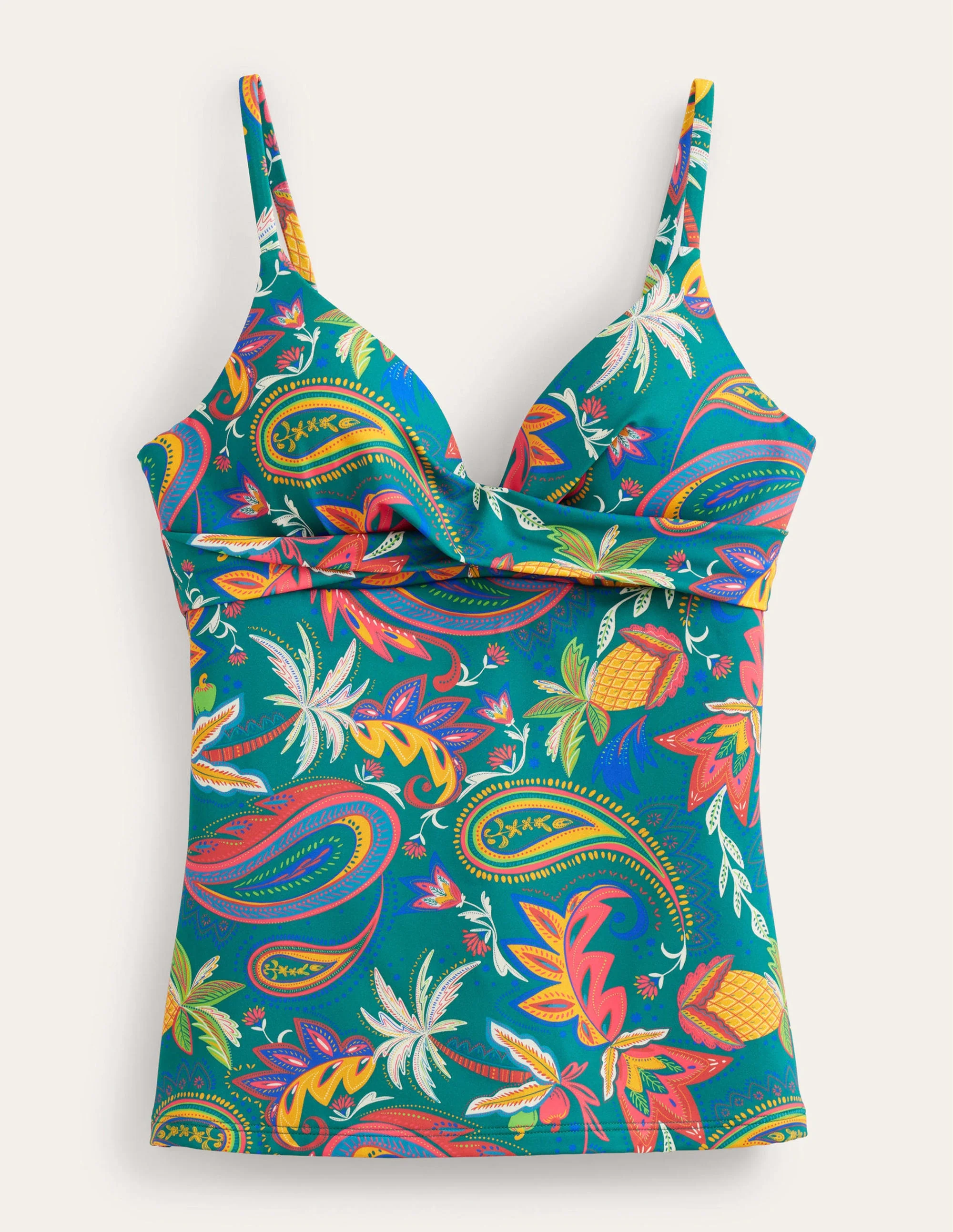 Capri Cup-size Tankini Top-Emerald, Paradise Paisley - Image 5