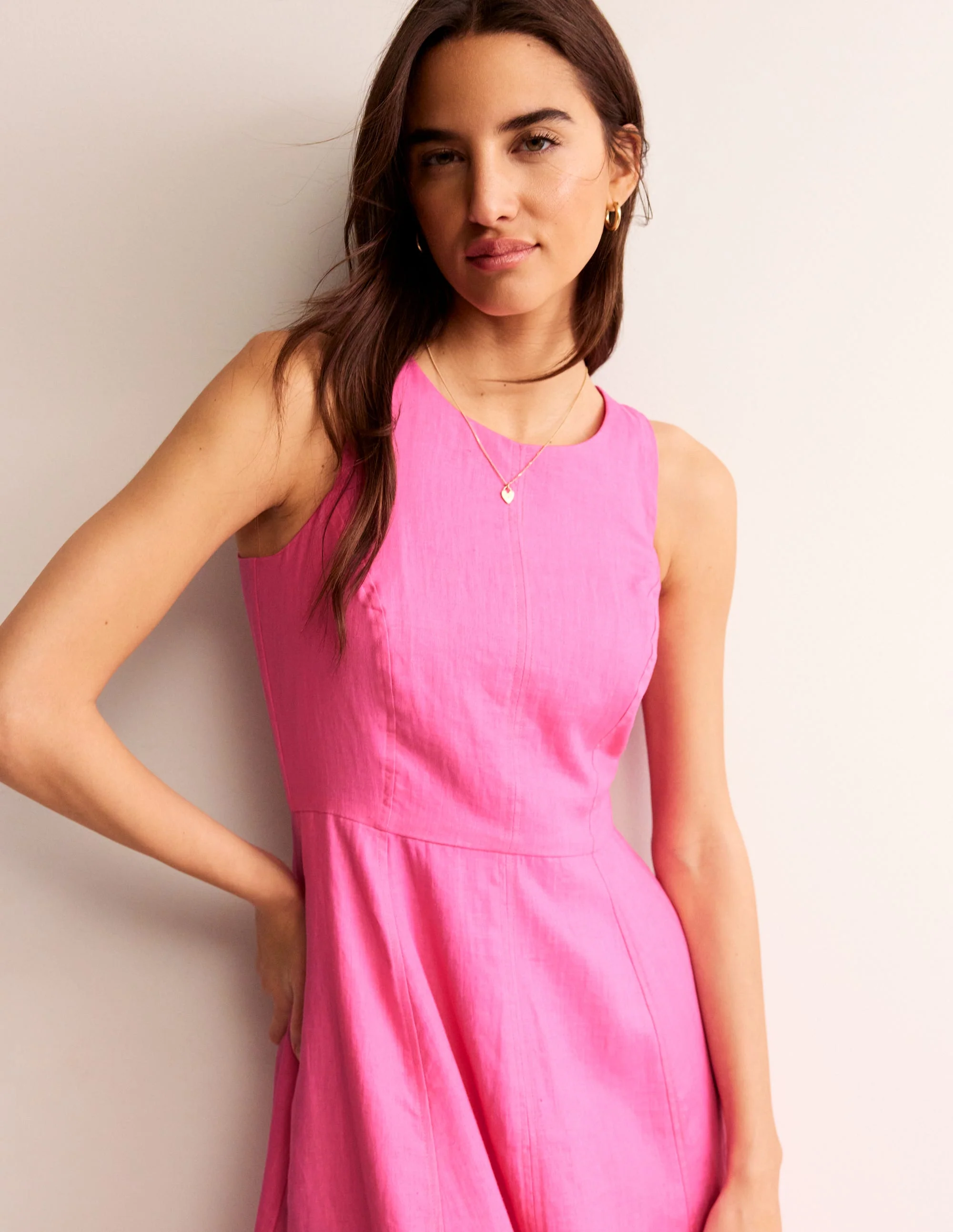 Carla Linen Midi Dress-Sangria Sunset - Image 2