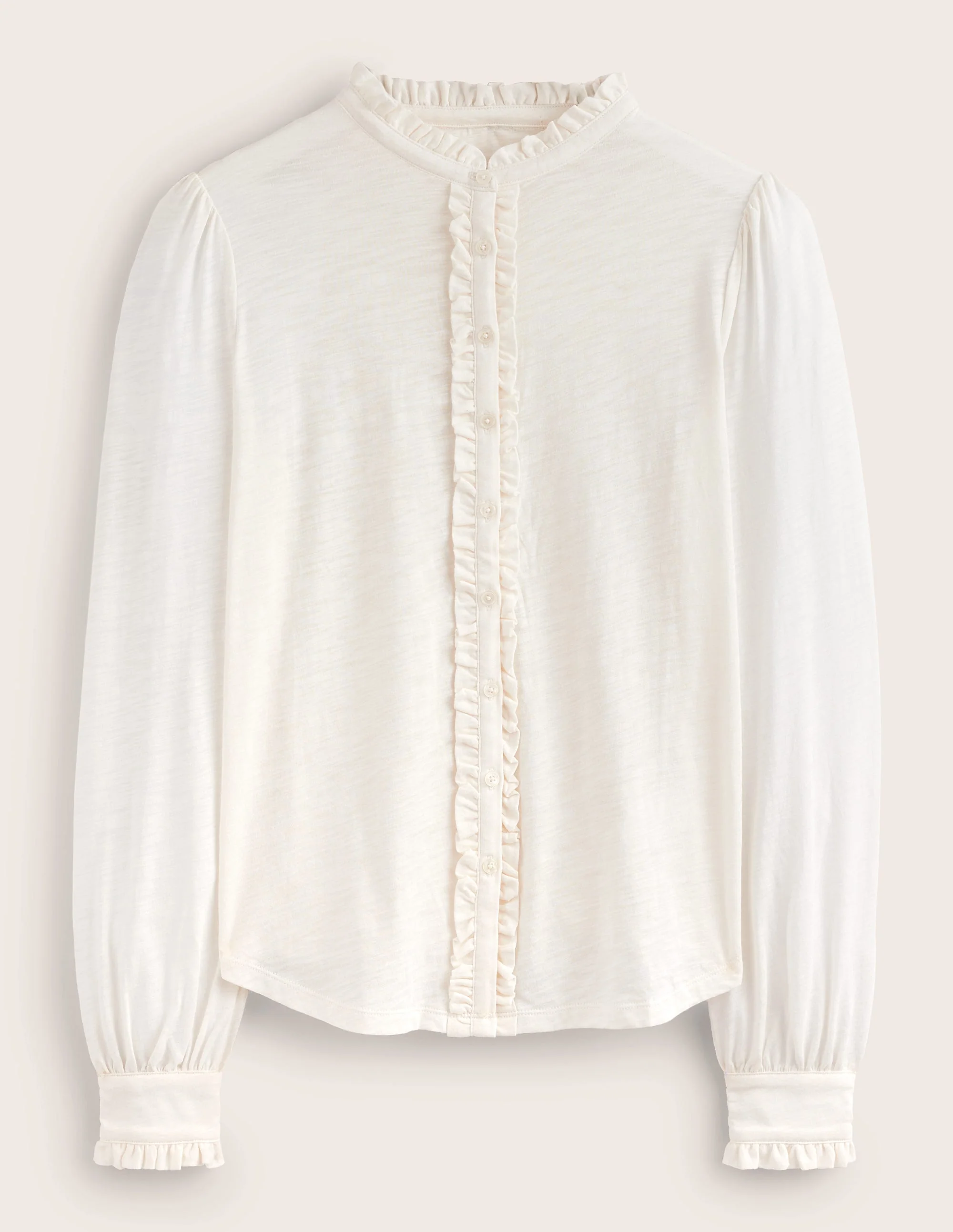 Caroline Jersey Shirt-Ivory - Image 5