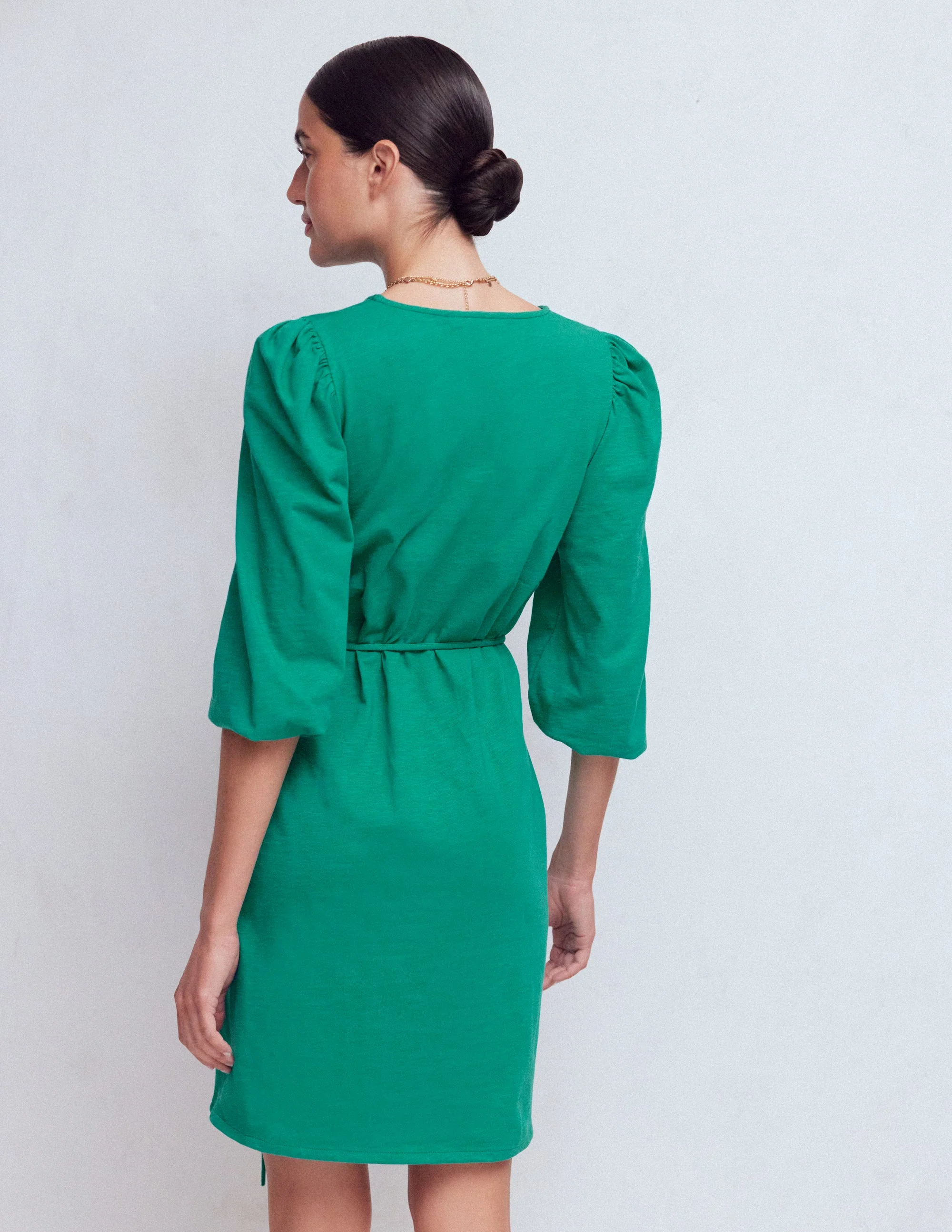 Cary V-Neck Short Dress-Deep Teal - Image 3