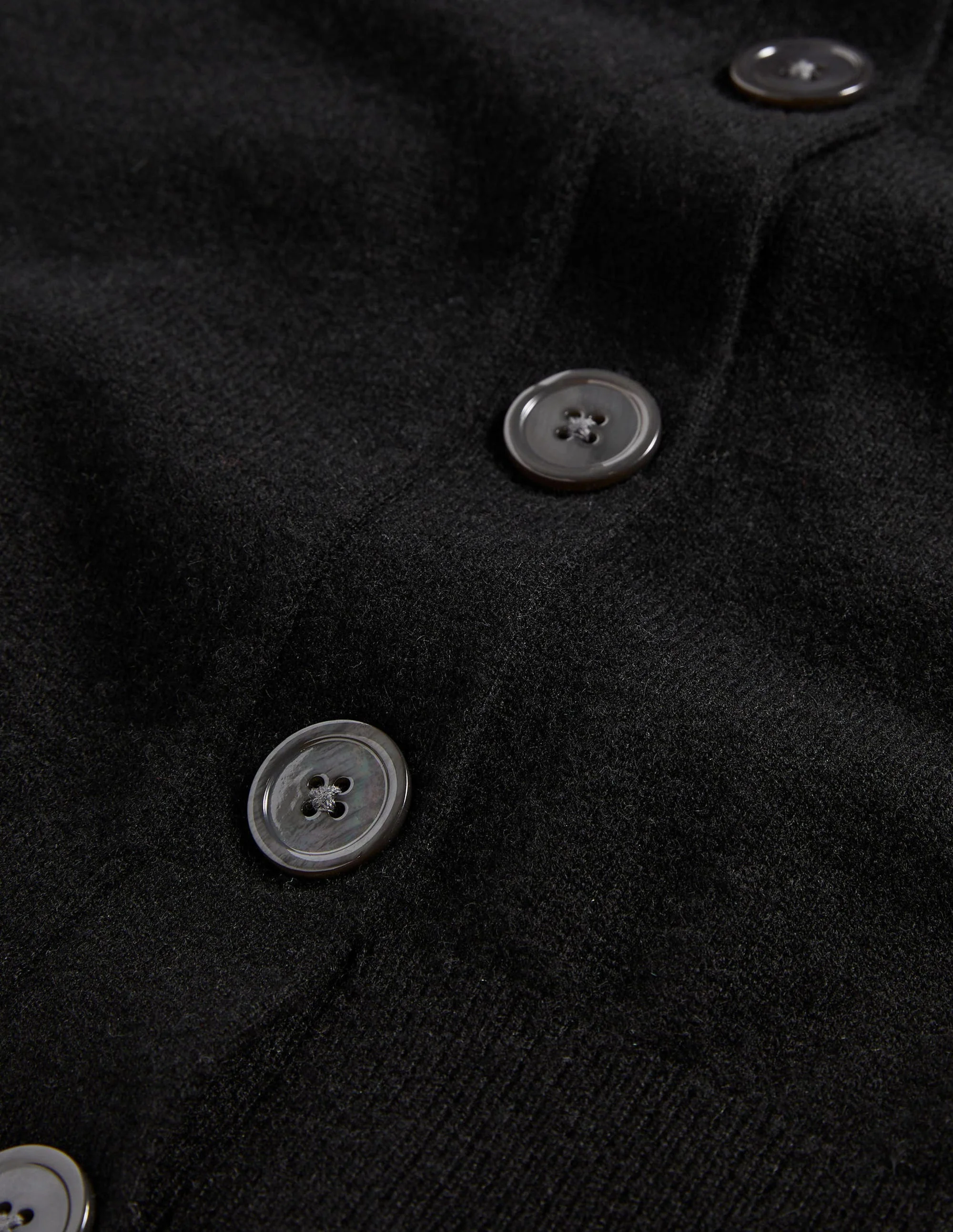 Cashmere Crew Neck Cardigan-Black - Image 6