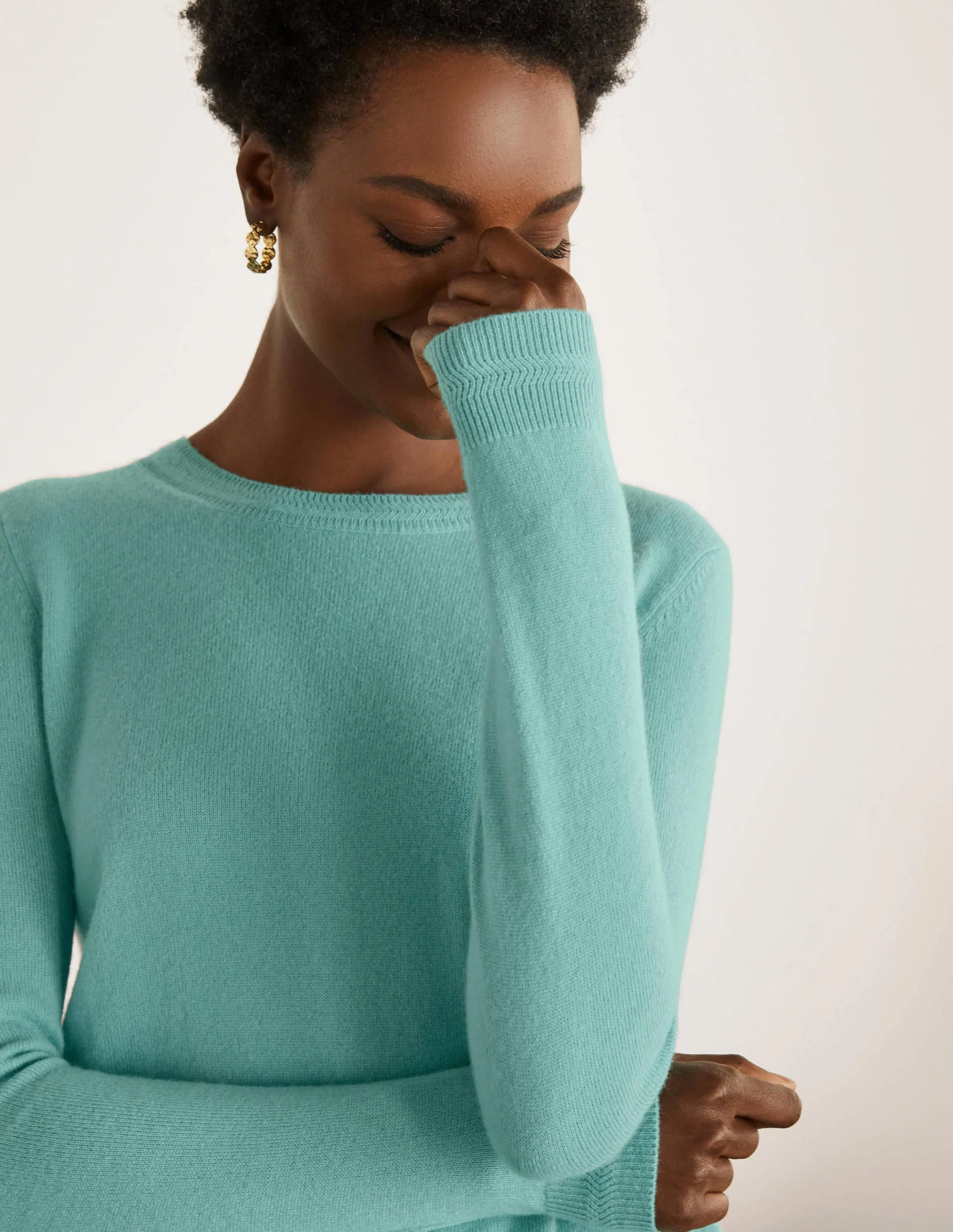Cashmere Crew Neck Sweater-Apple Mint - Image 4