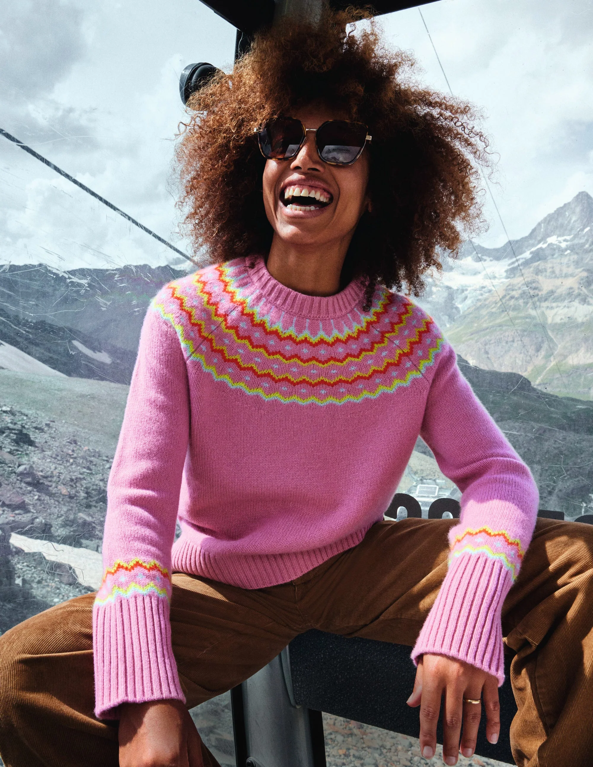 Cashmere Fair Isle Sweater-Formica Pink - Image 5