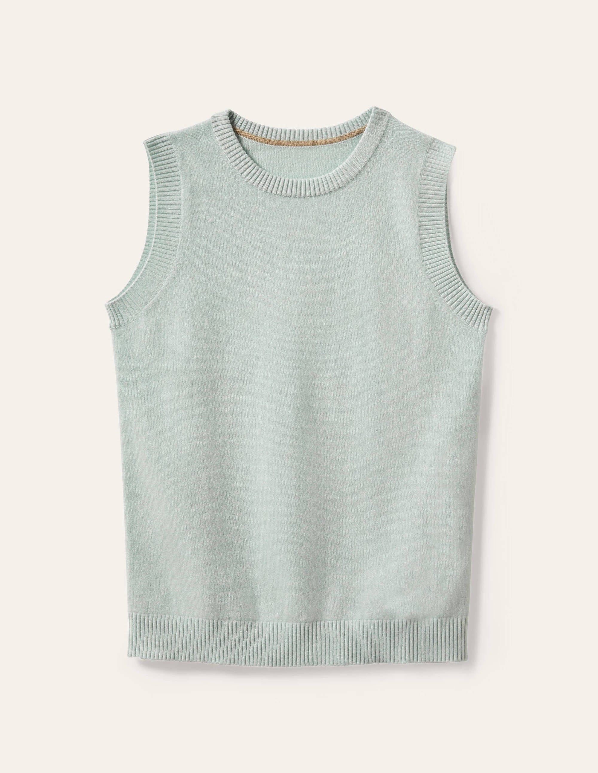 Cashmere Knitted Sweater Vest-Mint Blue - Image 5