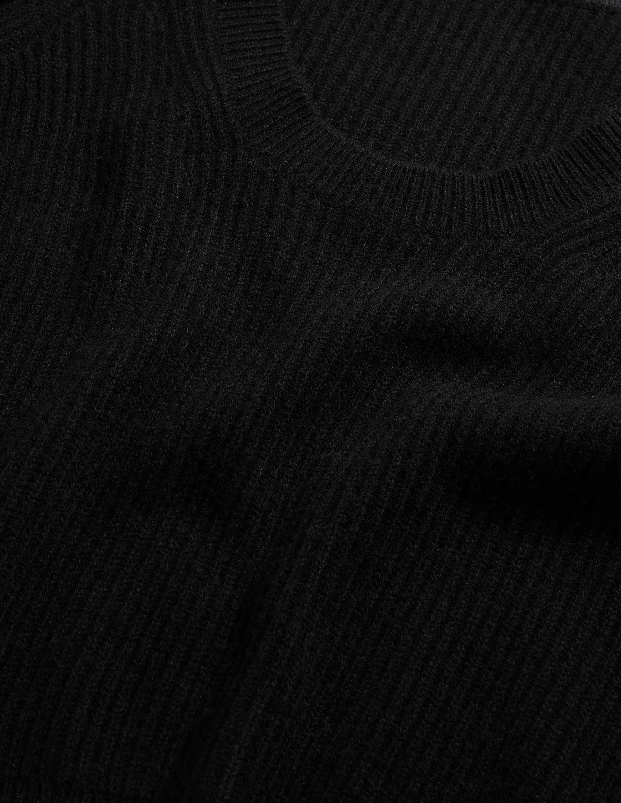 Cashmere Scoop Neck Sweater-Black - Image 7