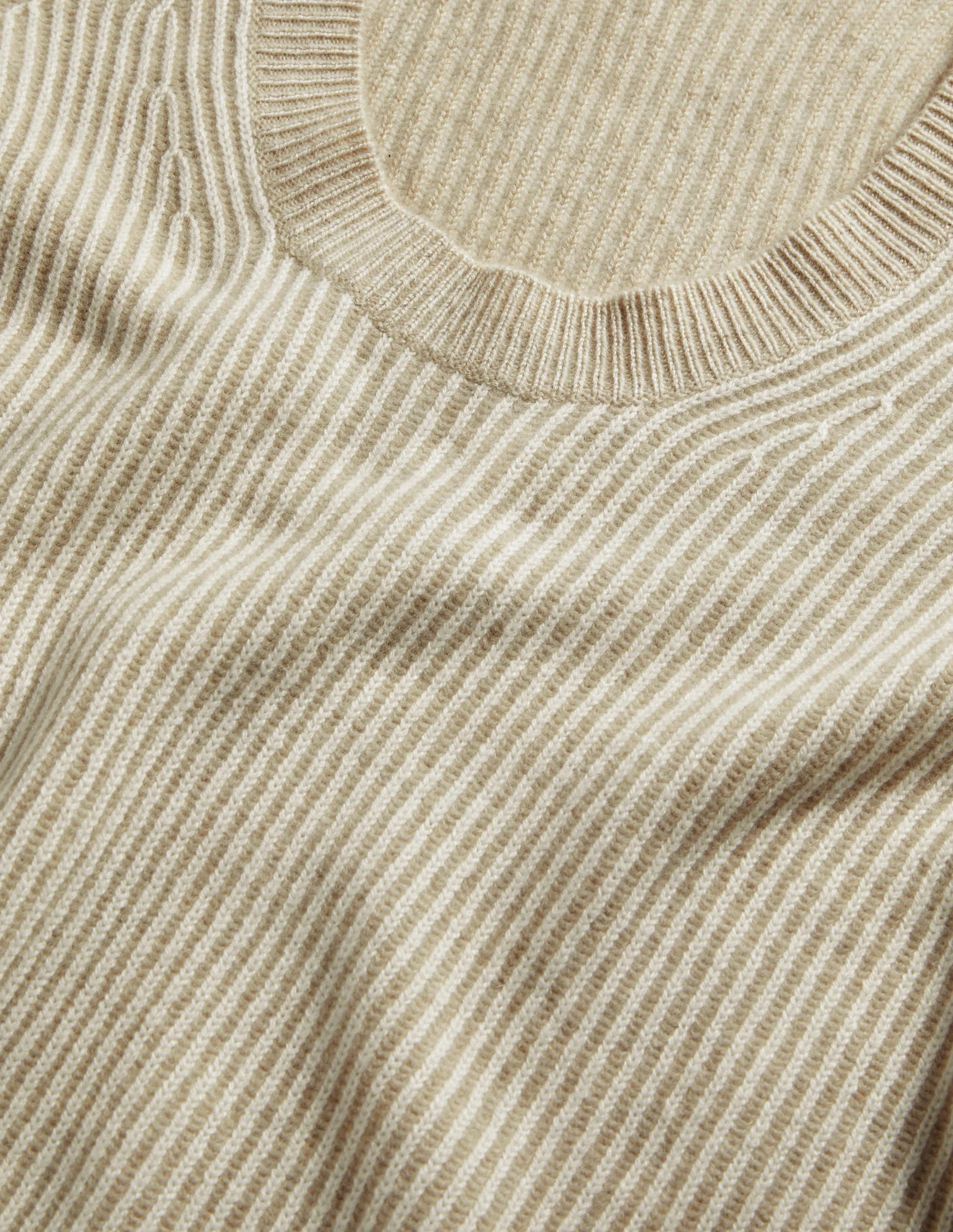 Cashmere Scoop Neck Sweater-Oatmeal Melange, Ivory - Image 6