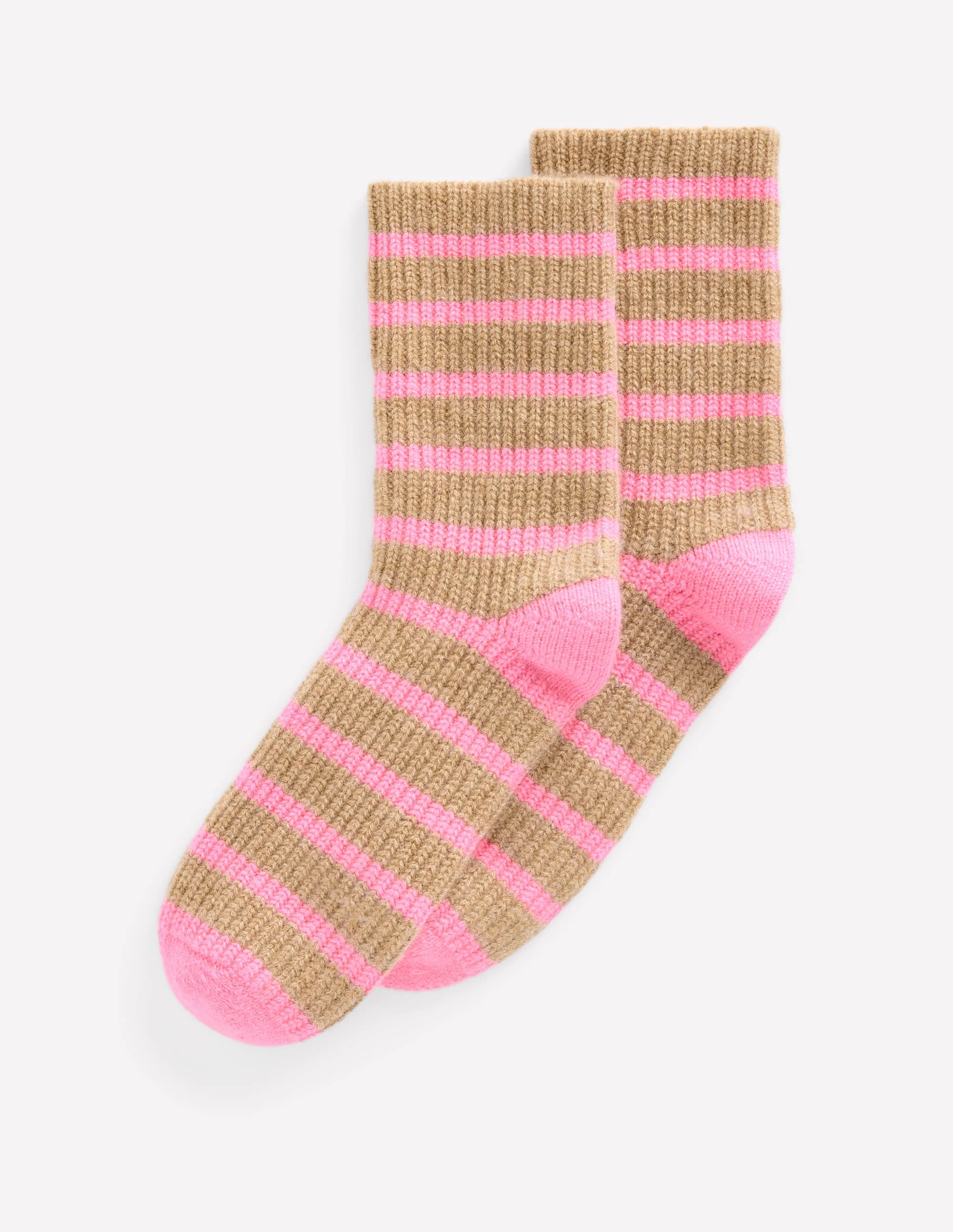 Cashmere Socks-Pink and Camel - Image 2