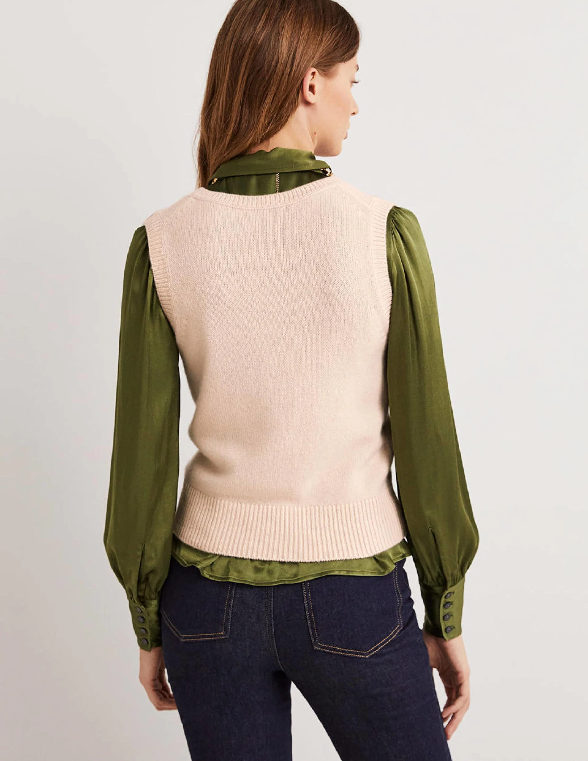 Cashmere V-Neck Sweater Vest-Rope - Image 3