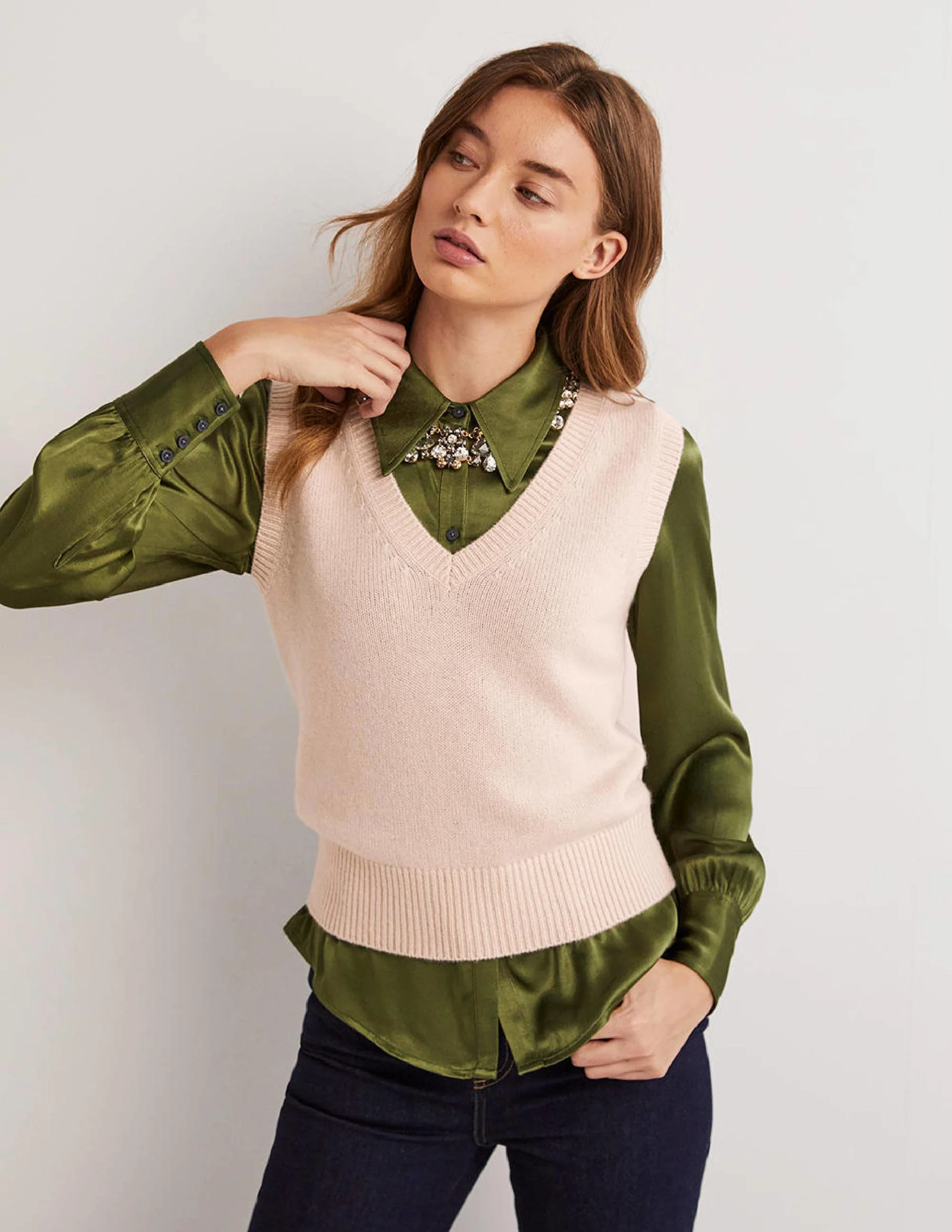Cashmere V-Neck Sweater Vest-Rope - Image 5