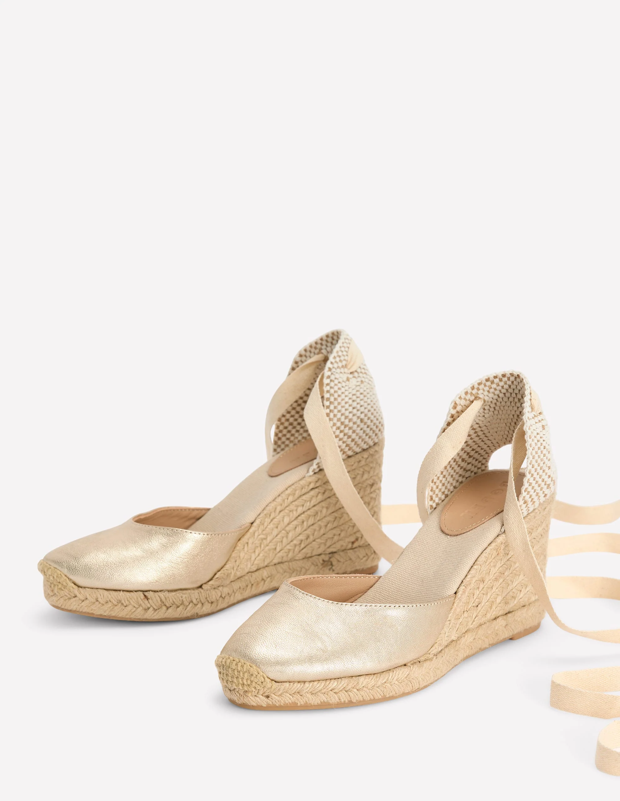 Cassie High Wedge Espadrilles-Gold - Image 3