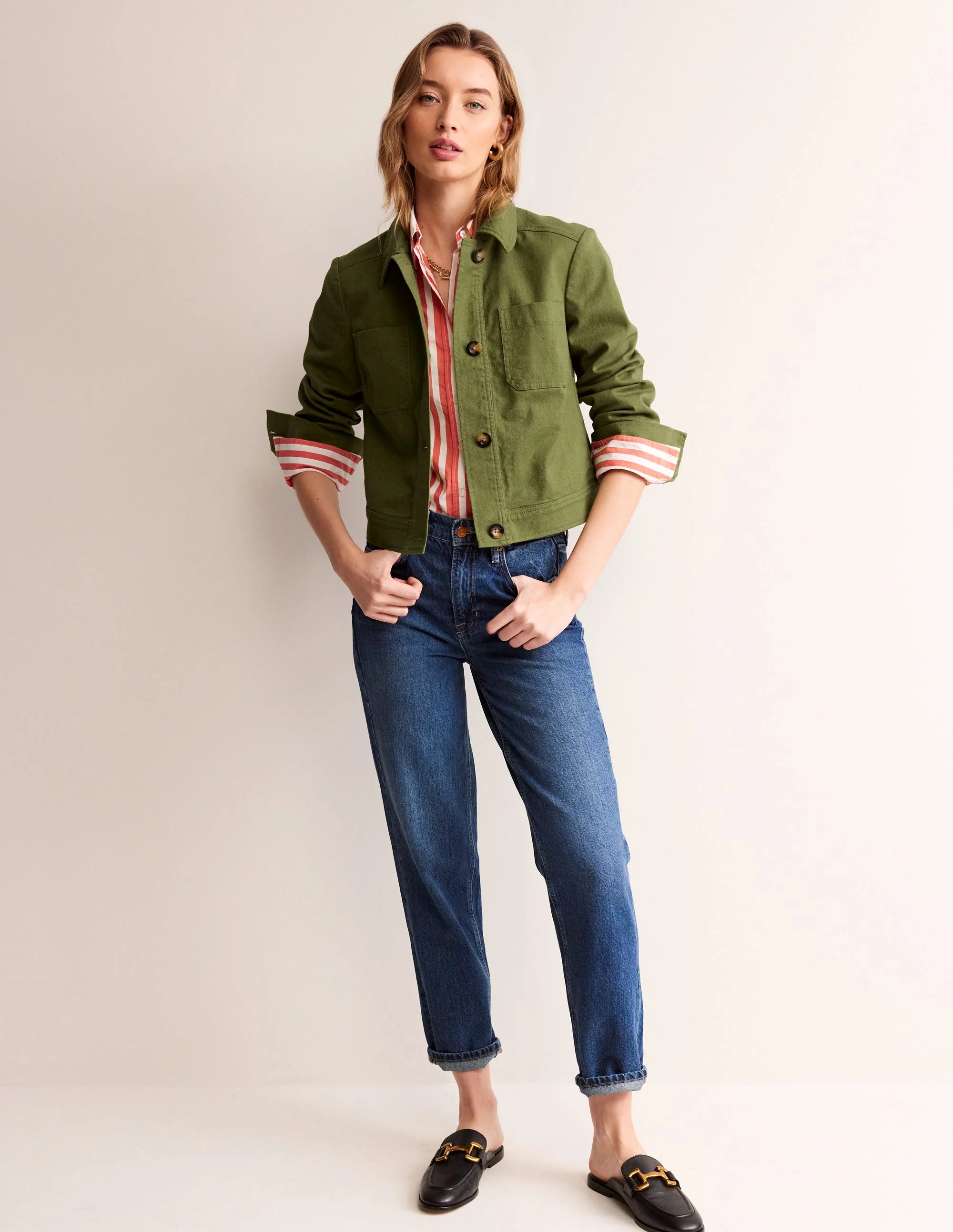 Casual Crop Jacket-Spruce - Image 5
