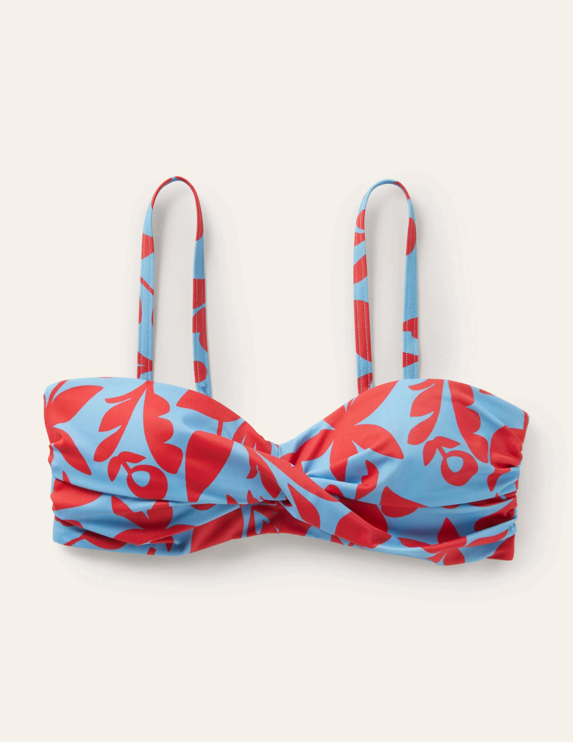 Catania Cup-size Bikini Top-Dusty Blue, Abstract Leaf - Image 4