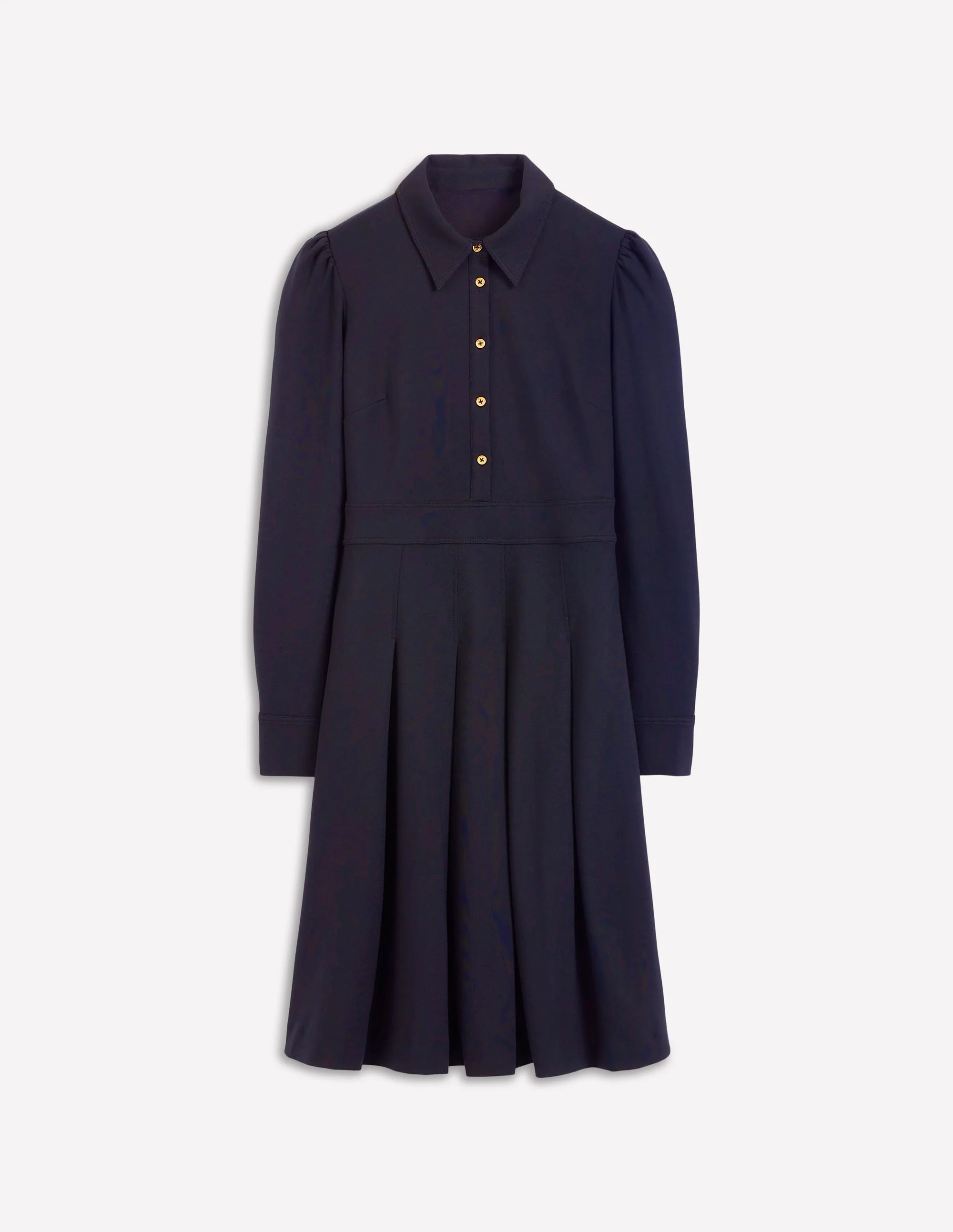 Catrin Short Ponte Shirt Dress-Navy - Image 6