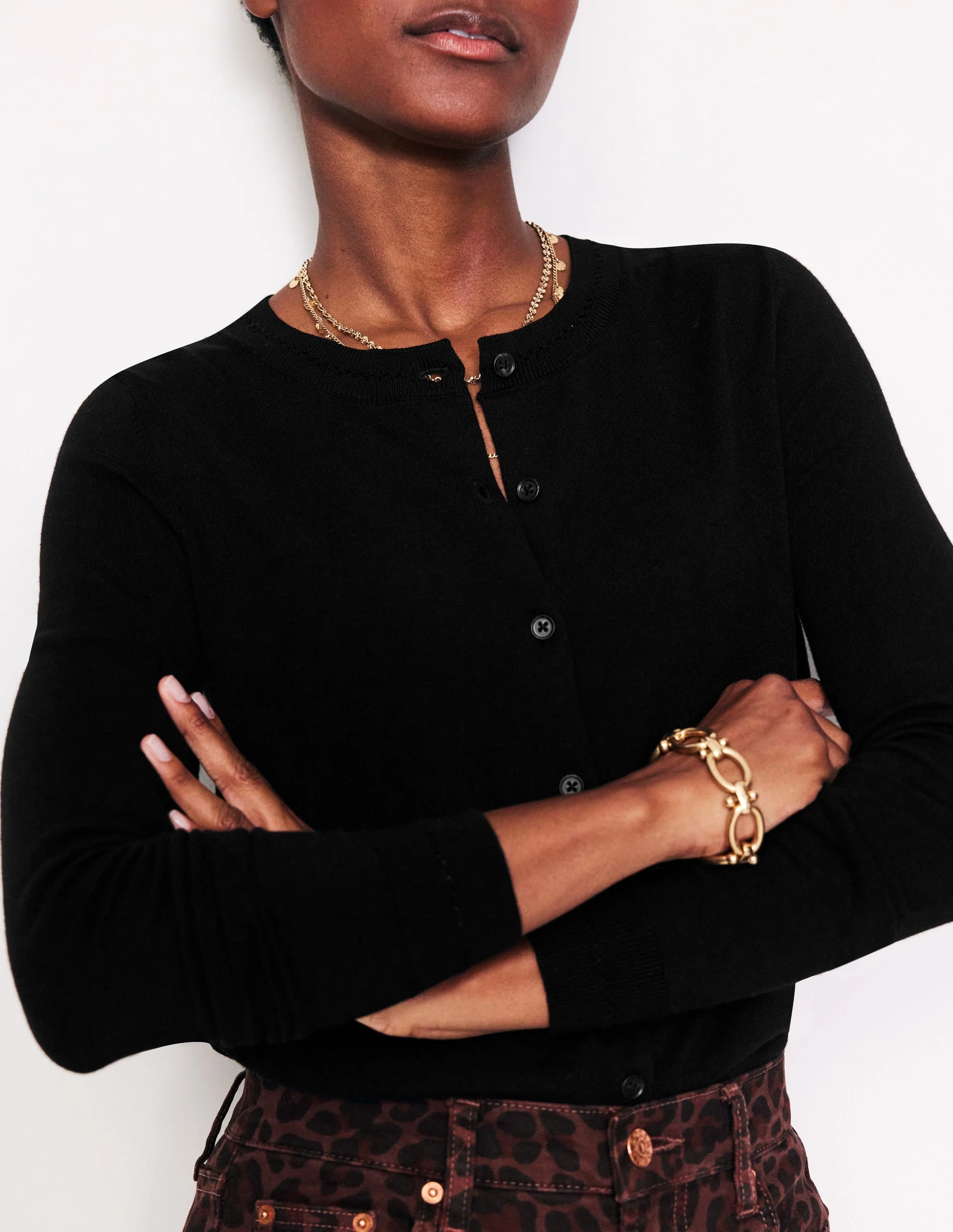Catriona Cotton Cardigan-Black - Image 2