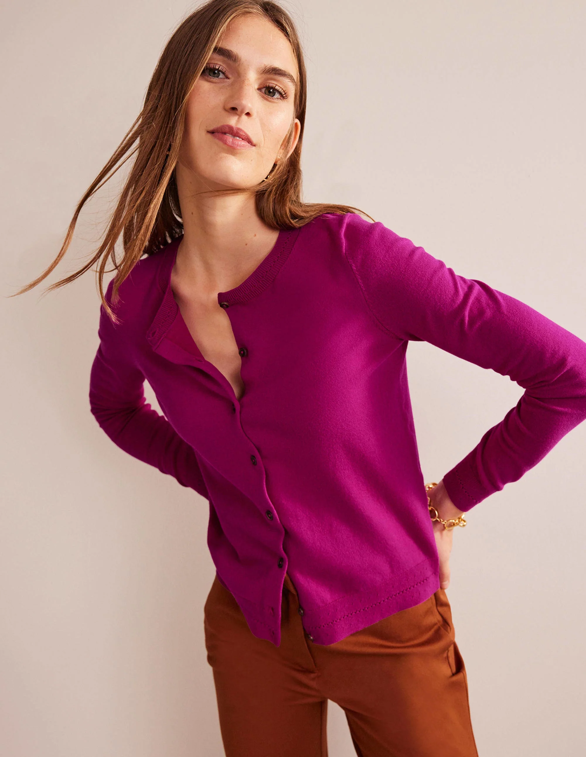 Catriona Cotton Cardigan-Festival Fuchsia