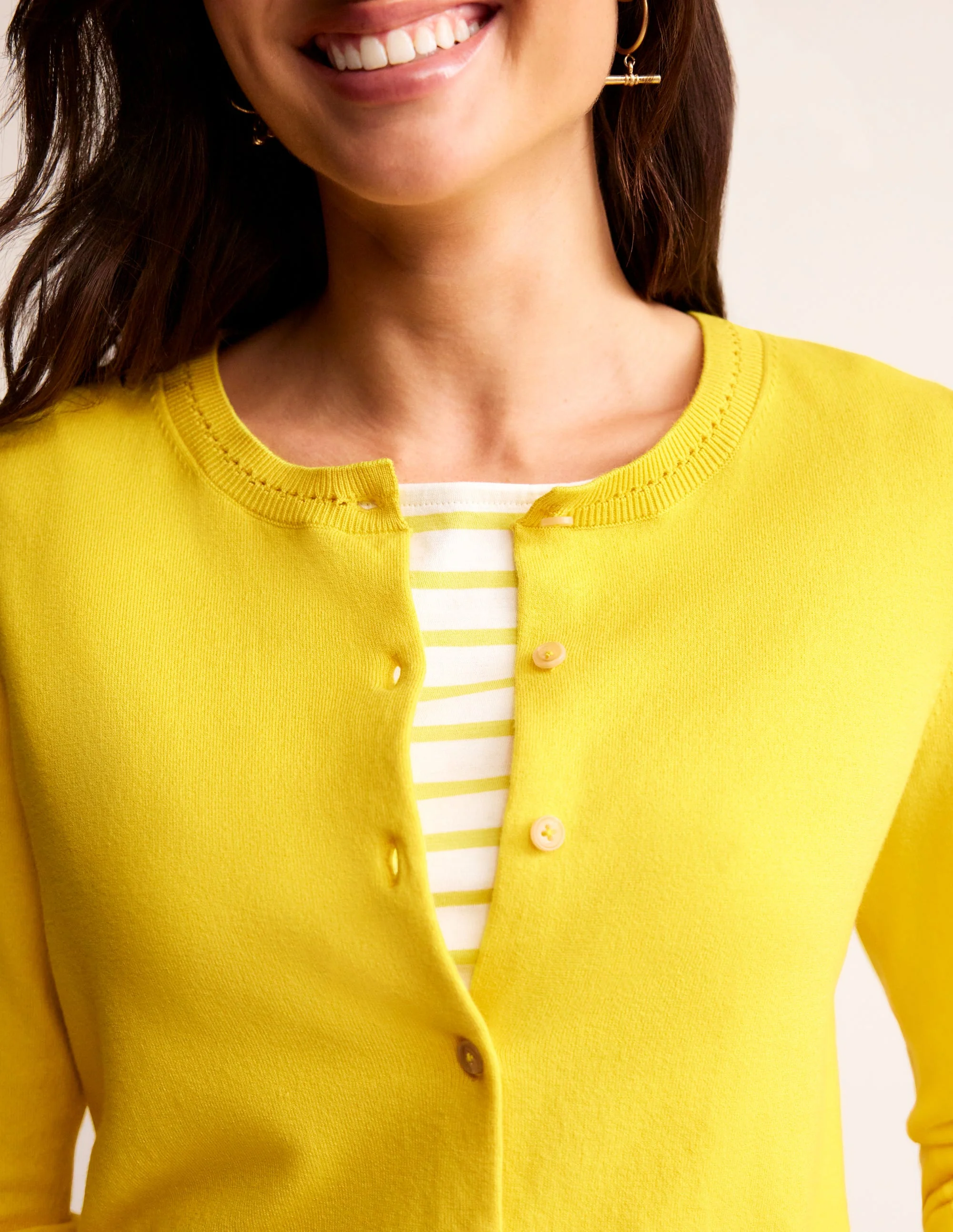Catriona Cotton Cardigan-Mimosa Yellow - Image 2