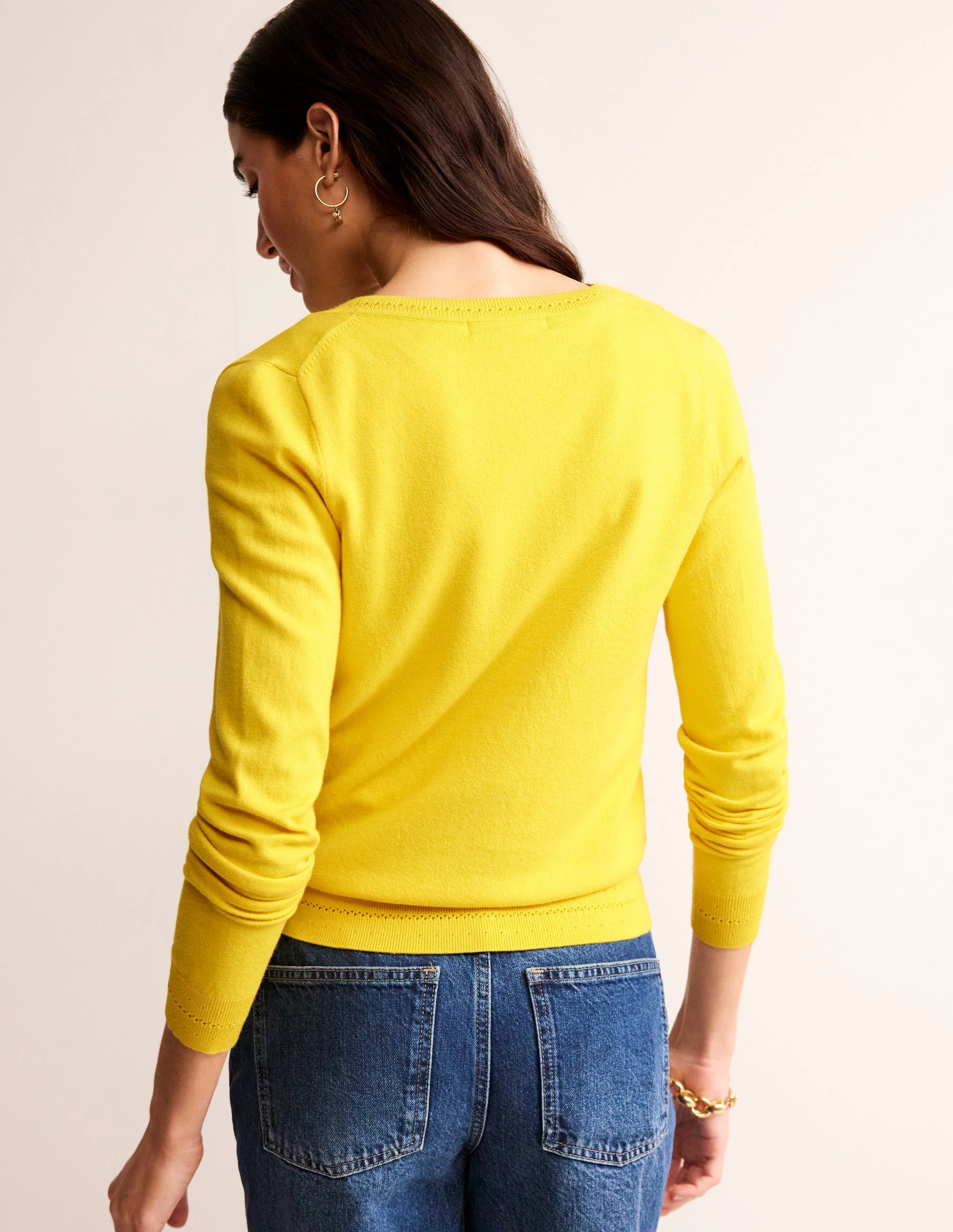 Catriona Cotton Cardigan-Mimosa Yellow - Image 3