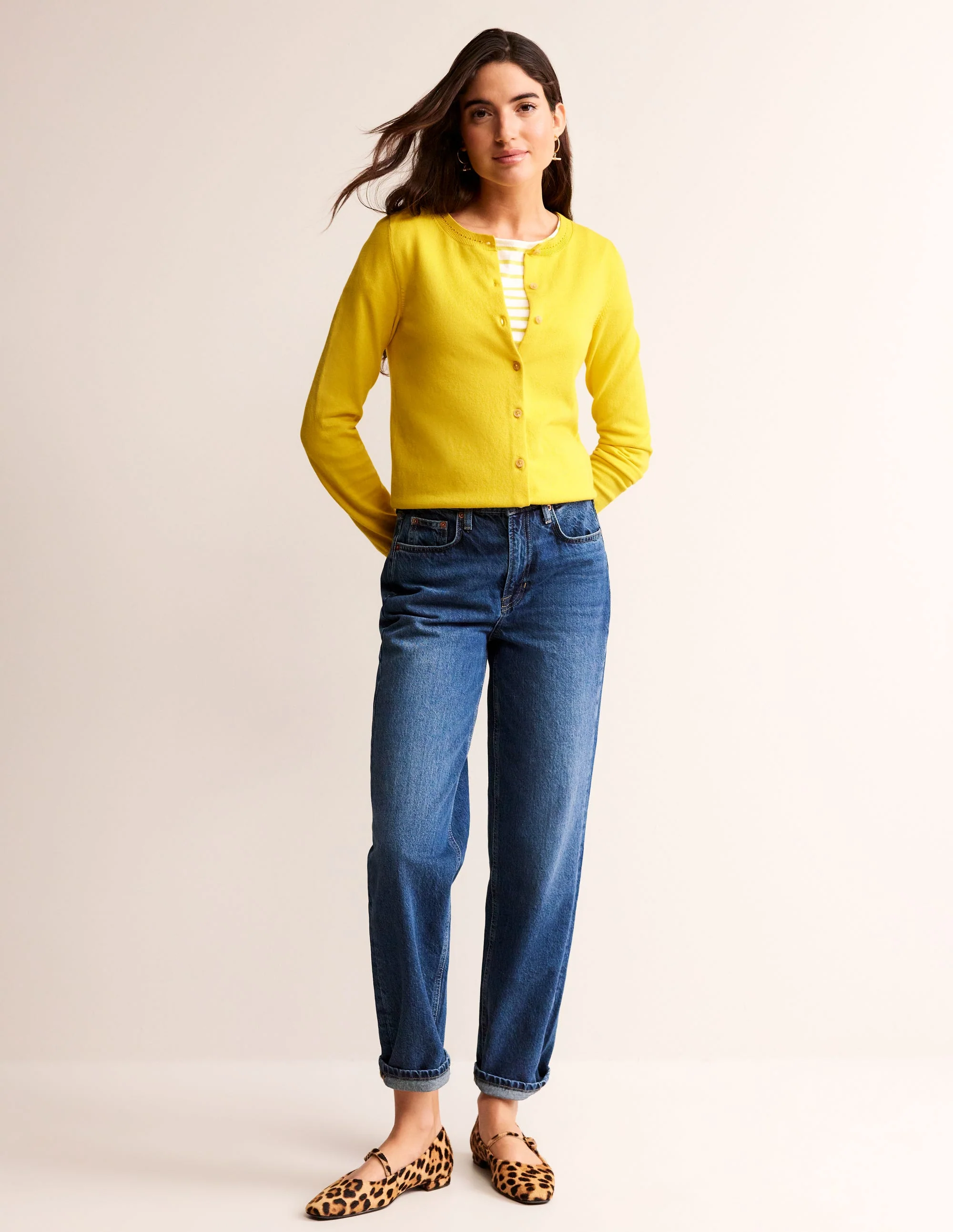 Catriona Cotton Cardigan-Mimosa Yellow - Image 4