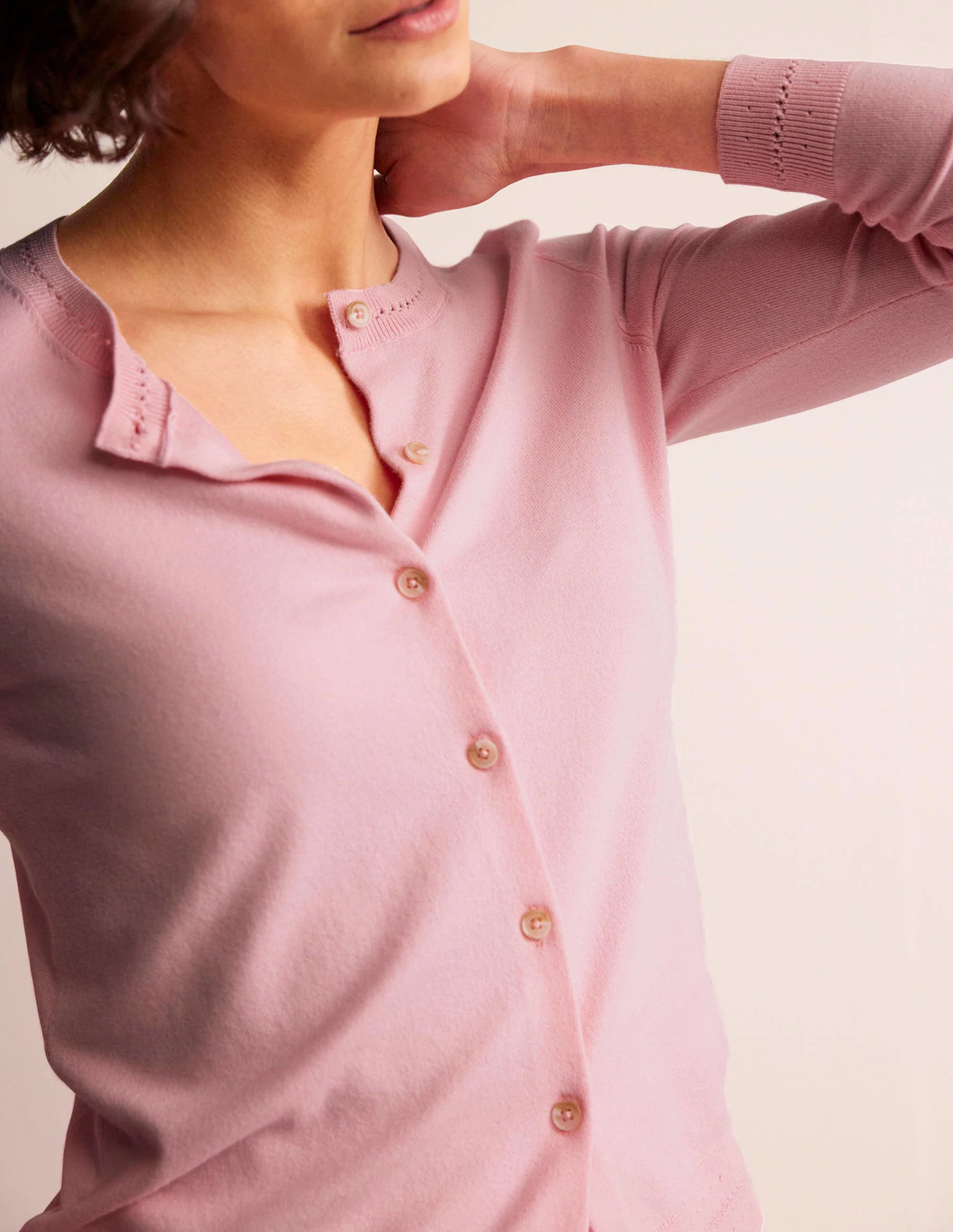 Catriona Cotton Cardigan-Orchid Pink - Image 2
