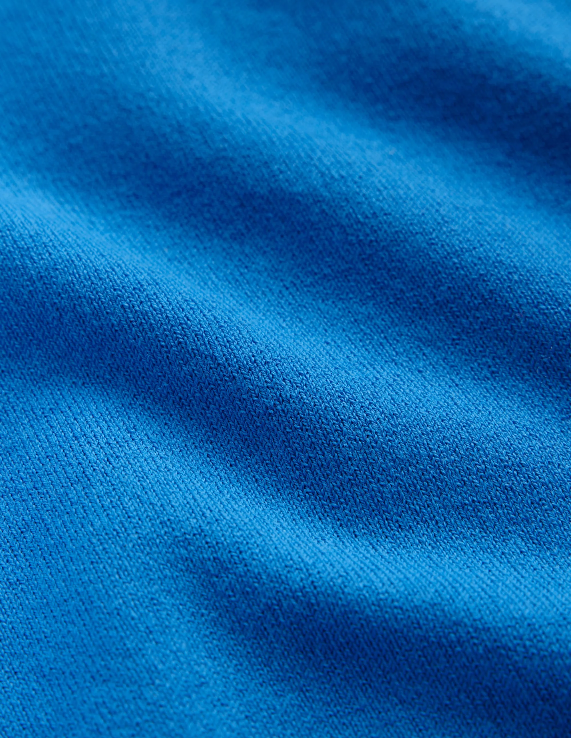 Catriona Cotton Crew Jumper-Bright Cyan Blue - Image 6