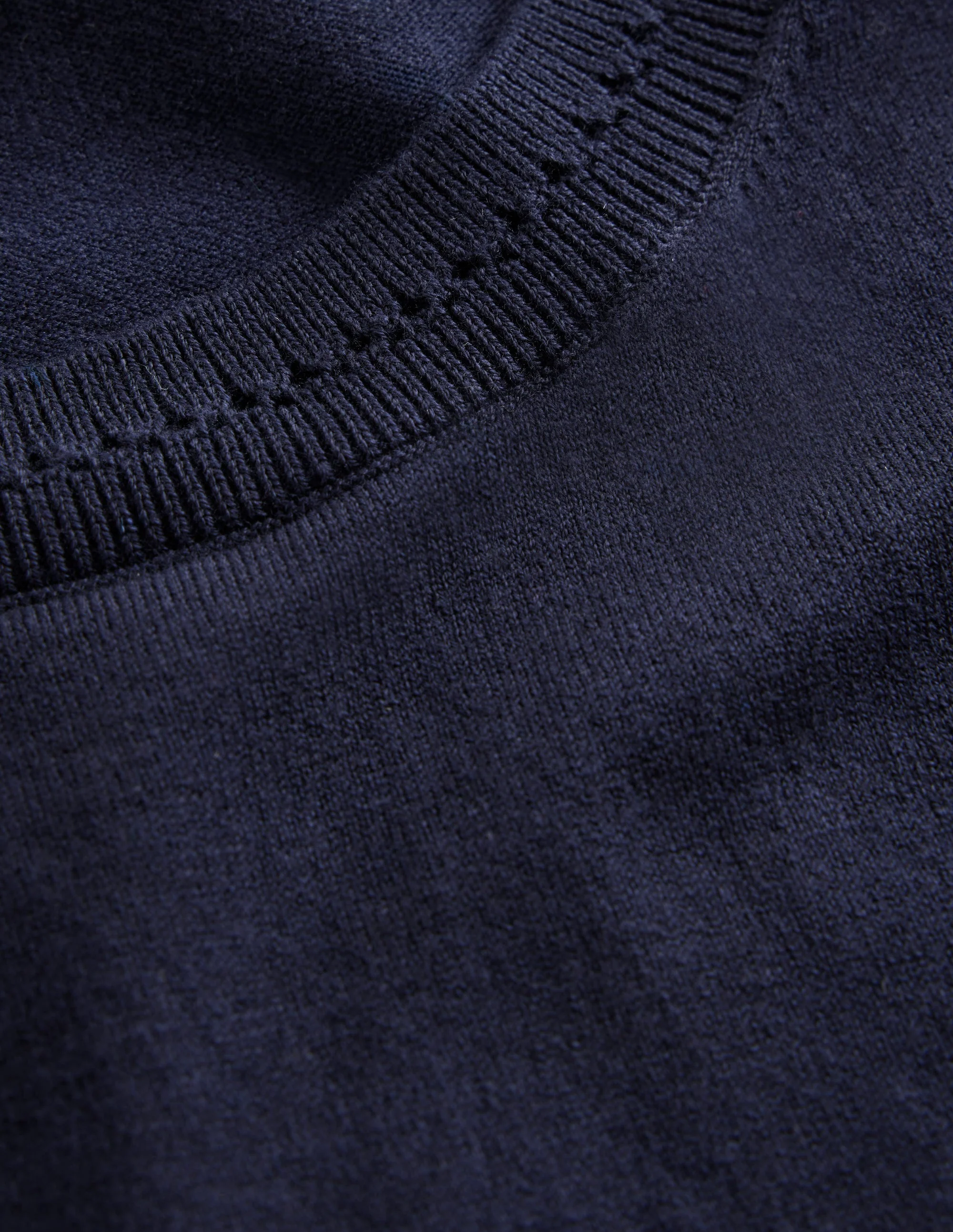 Catriona Crew Neck Cotton Vest-Navy - Image 6