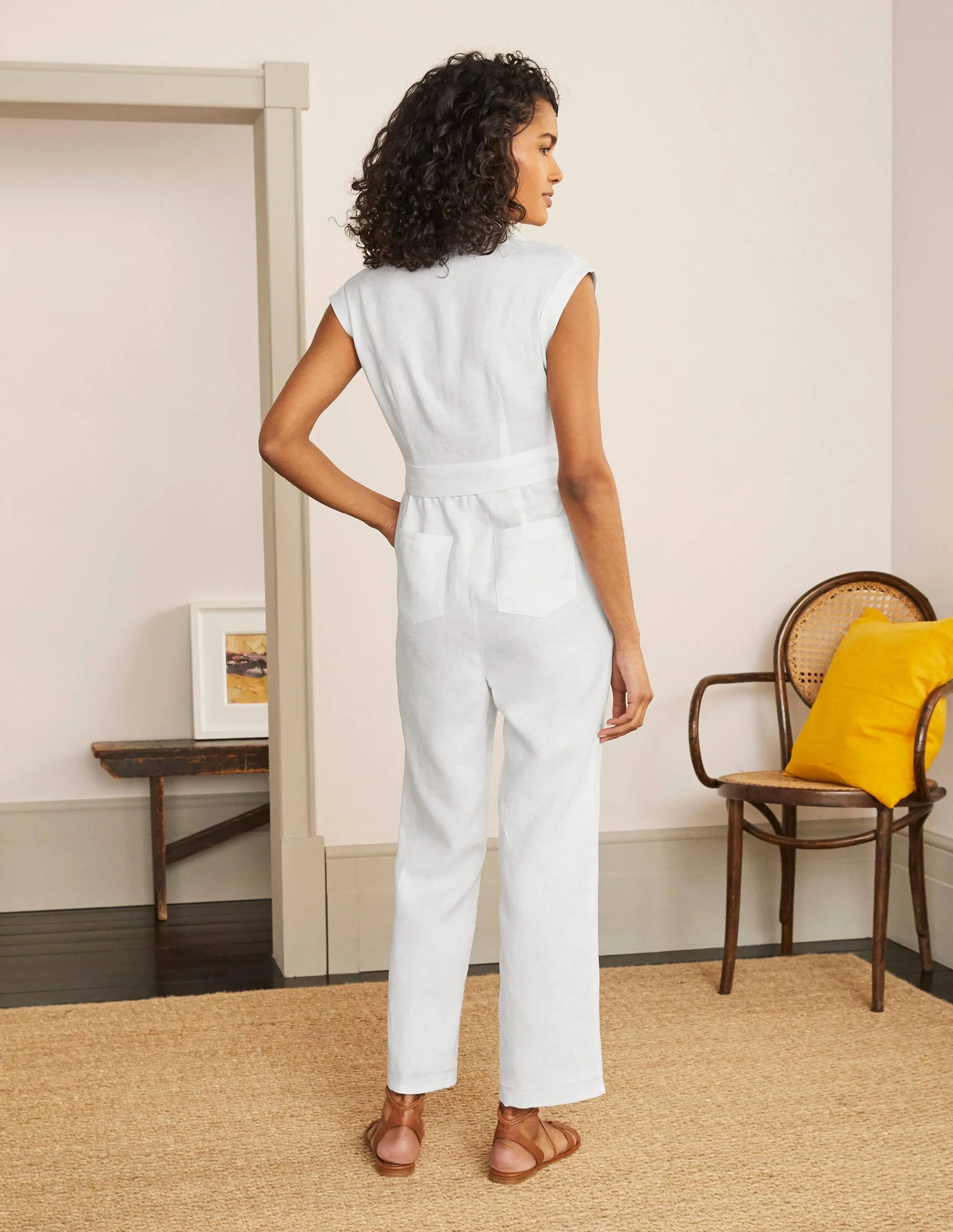 Catriona Linen Jumpsuit-White - Image 2