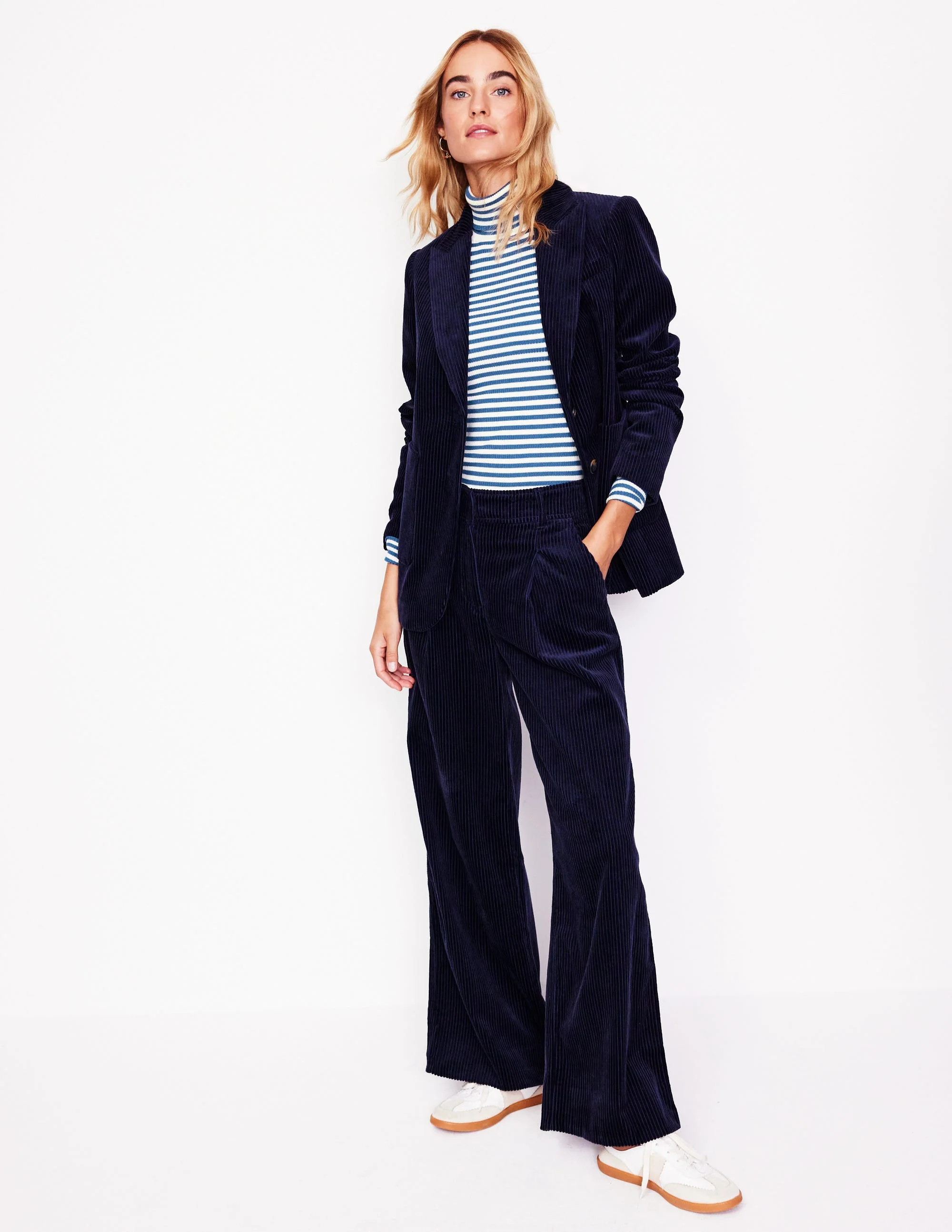 Catriona Roll Neck Jumper-Ivory, Blue Jay - Image 4