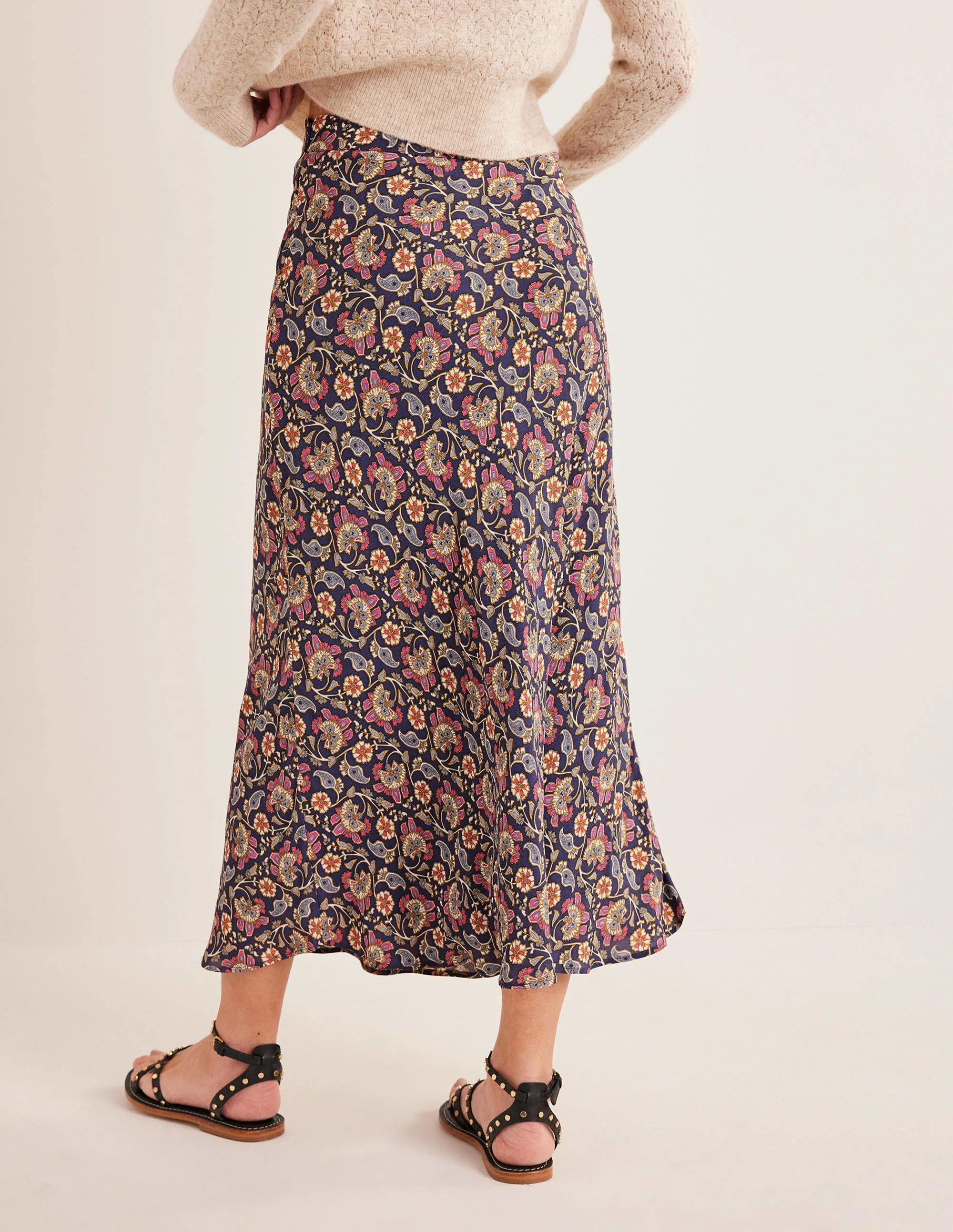 Cecelia Midi Skirt-Nightshadow, Block Paisley - Image 3