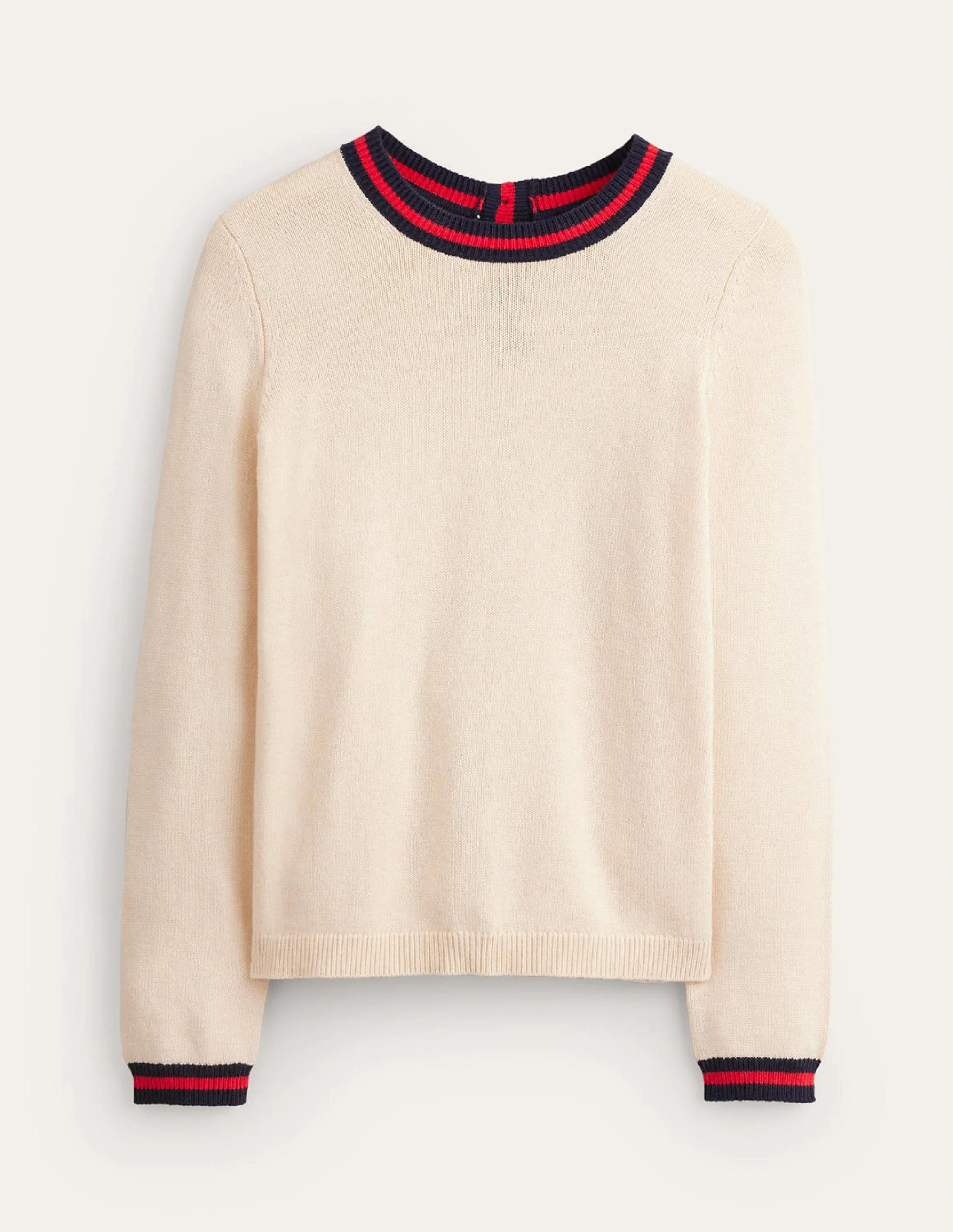 Cecily Button Back Sweater-Warm Ivory, Brand Stripe - Image 5