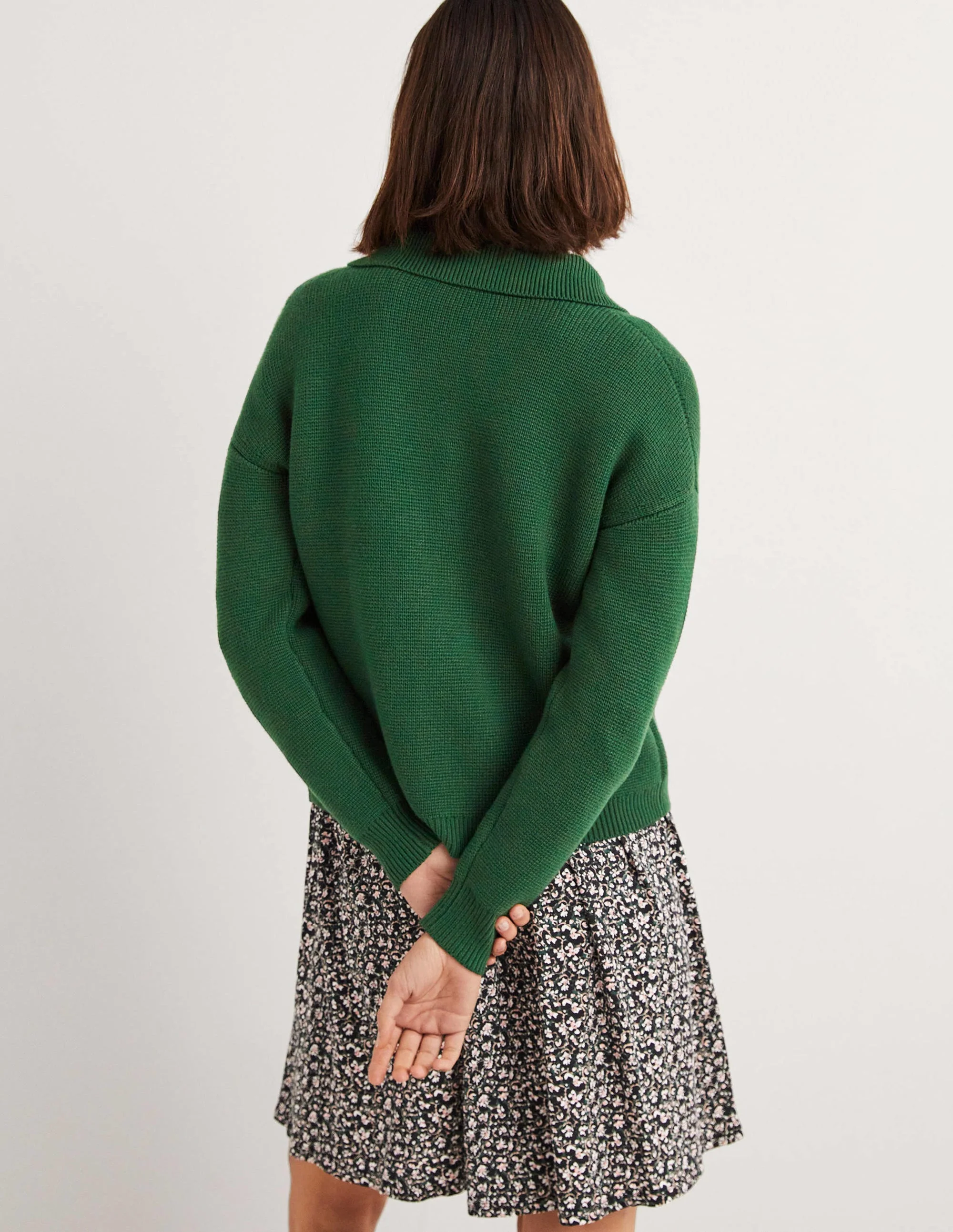 Charlotte Collared Cardigan-Hunter Green - Image 3