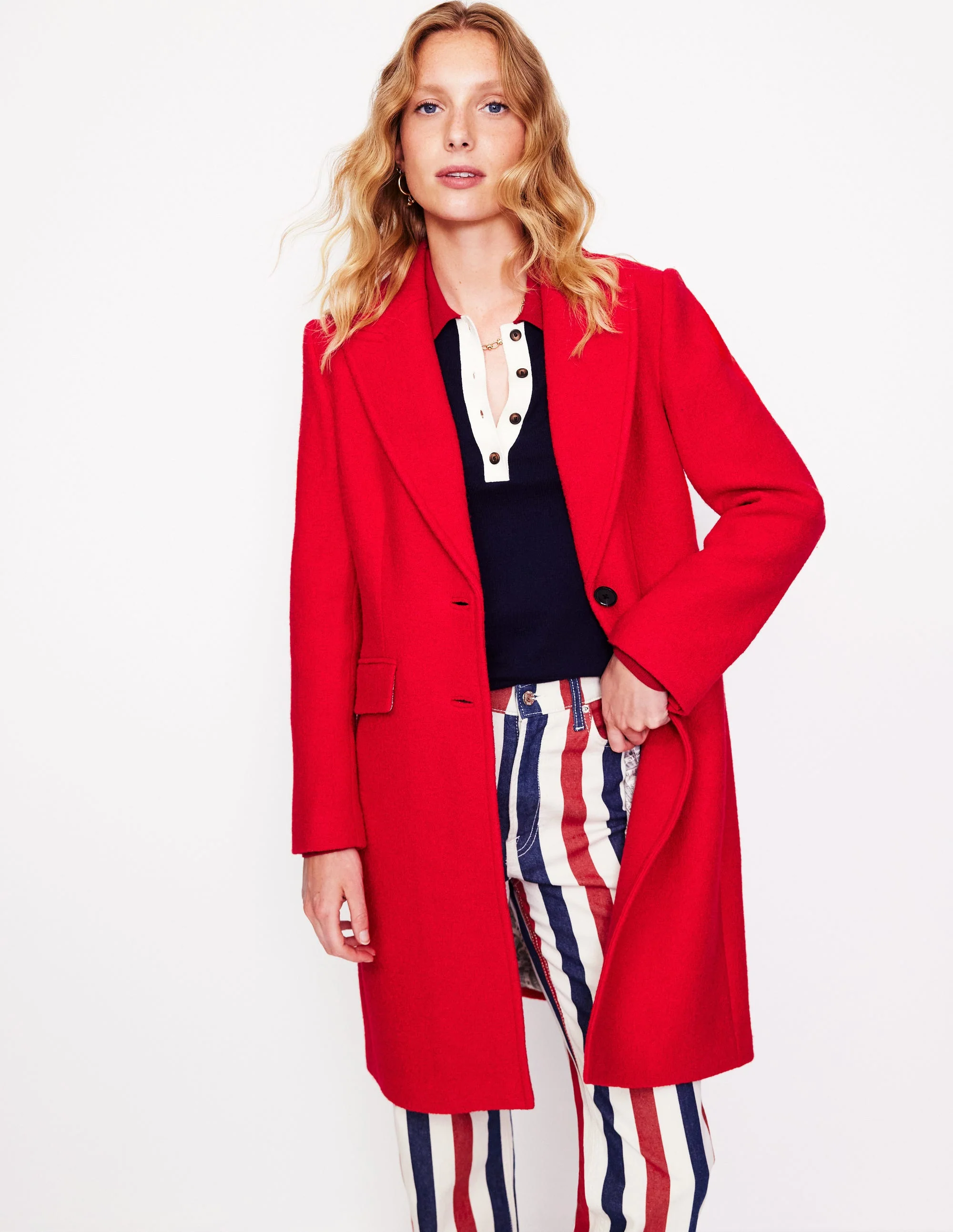 Chichester Textured Coat-High Risk Red - Image 4