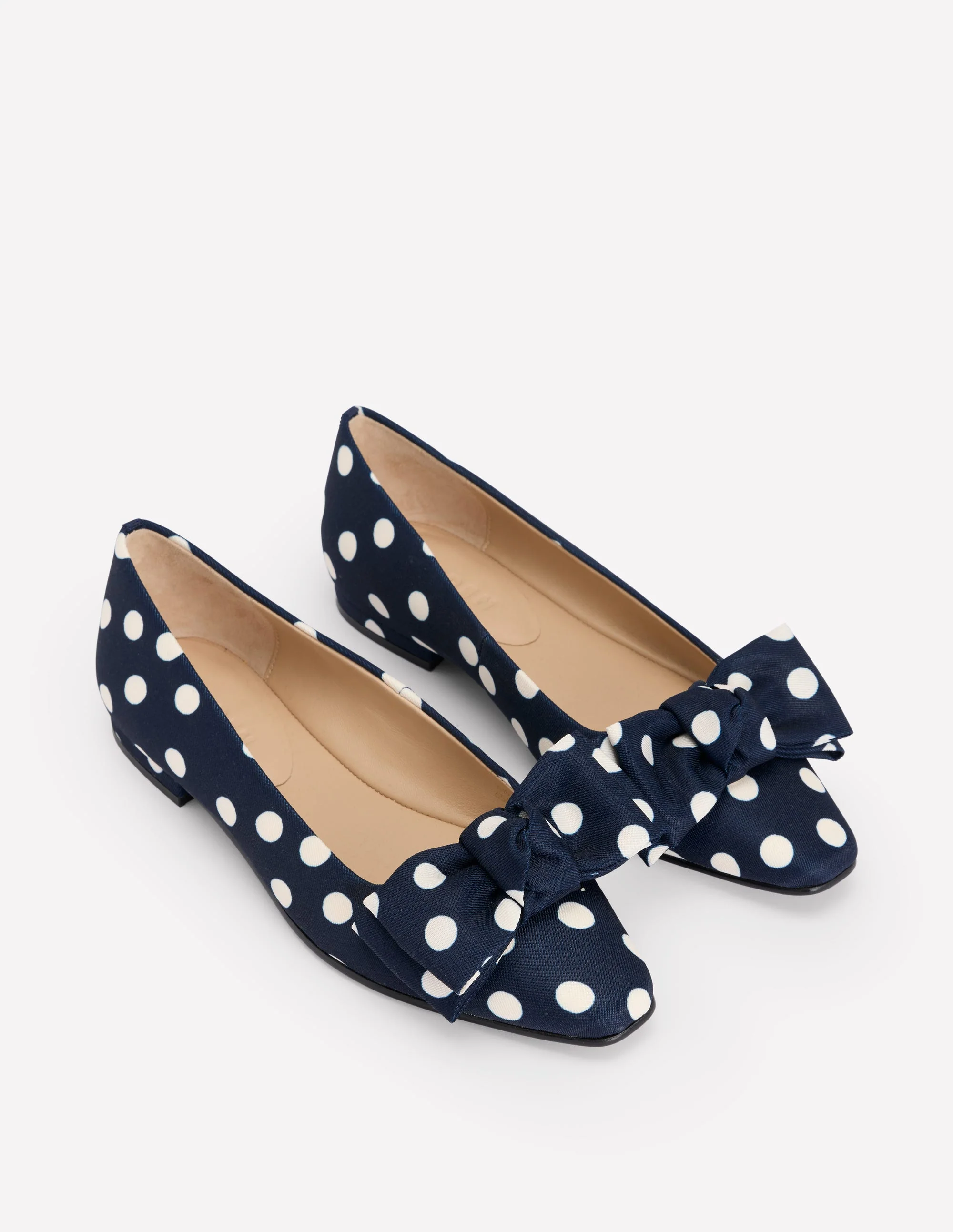 Chisel Toe Ballet Flat-French Navy, Abstract Dot - Image 3