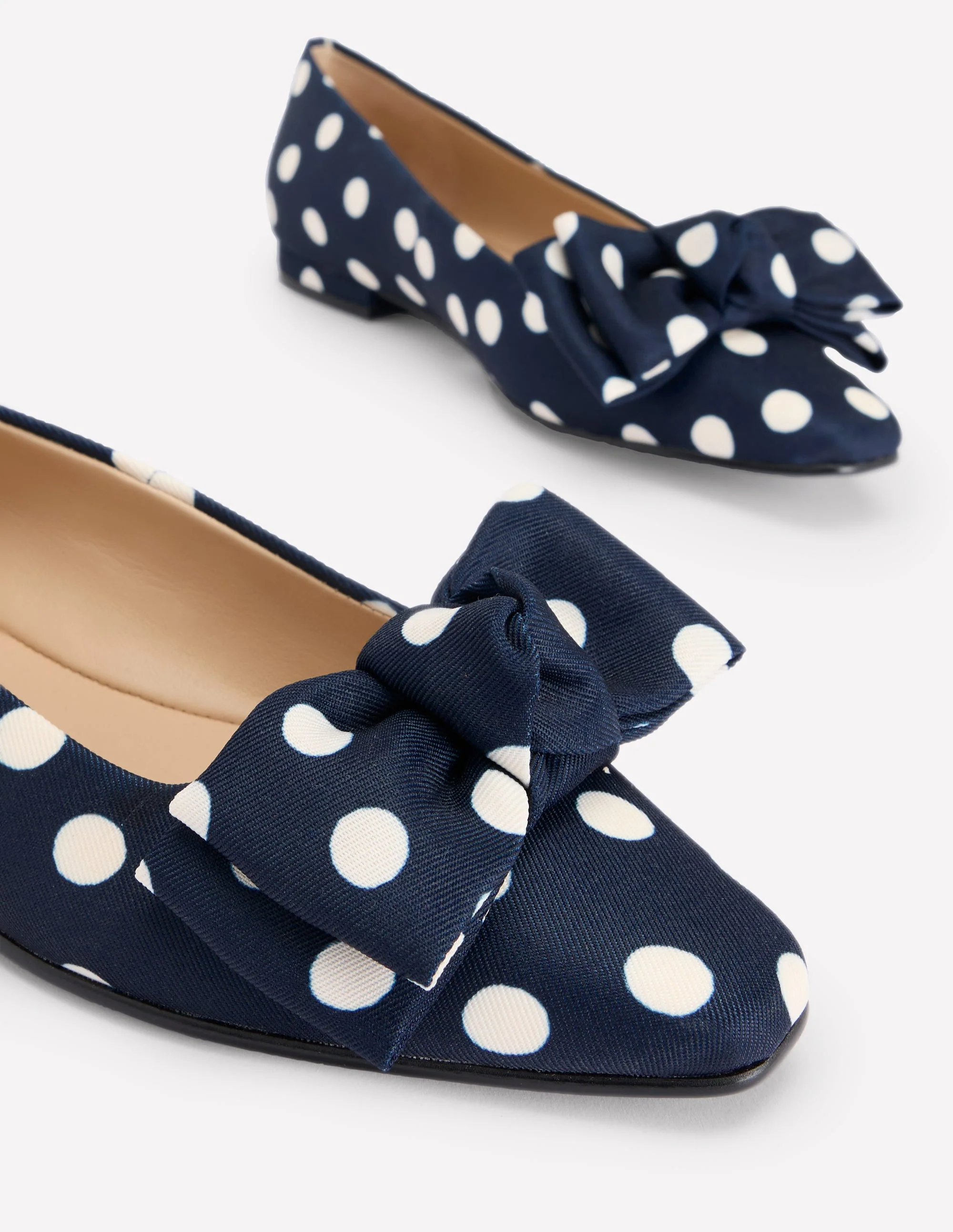Chisel Toe Ballet Flat-French Navy, Abstract Dot - Image 4