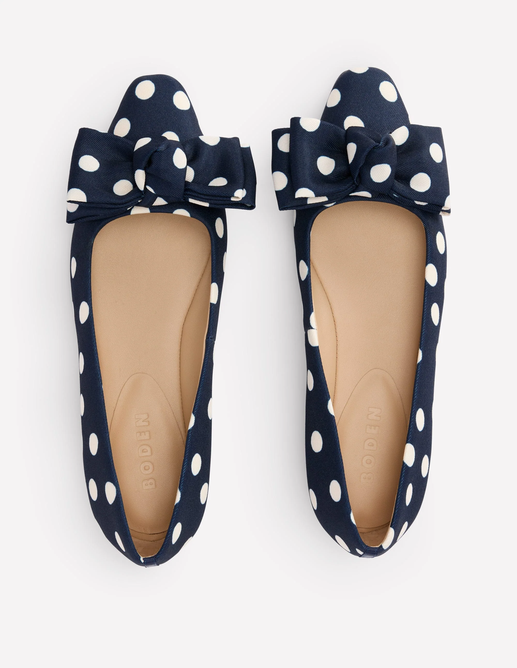 Chisel Toe Ballet Flat-French Navy, Abstract Dot - Image 5