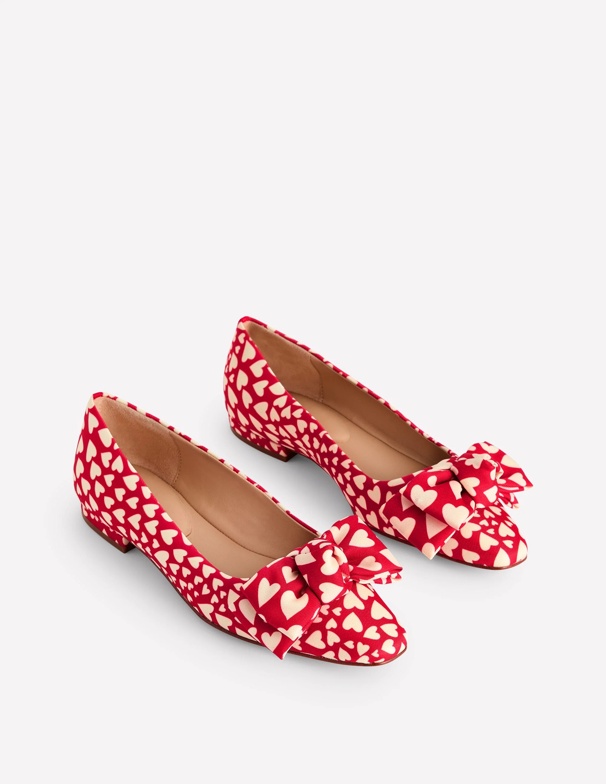 Chisel Toe Ballet Flat-Poppy Red, Heart Cluster - Image 3