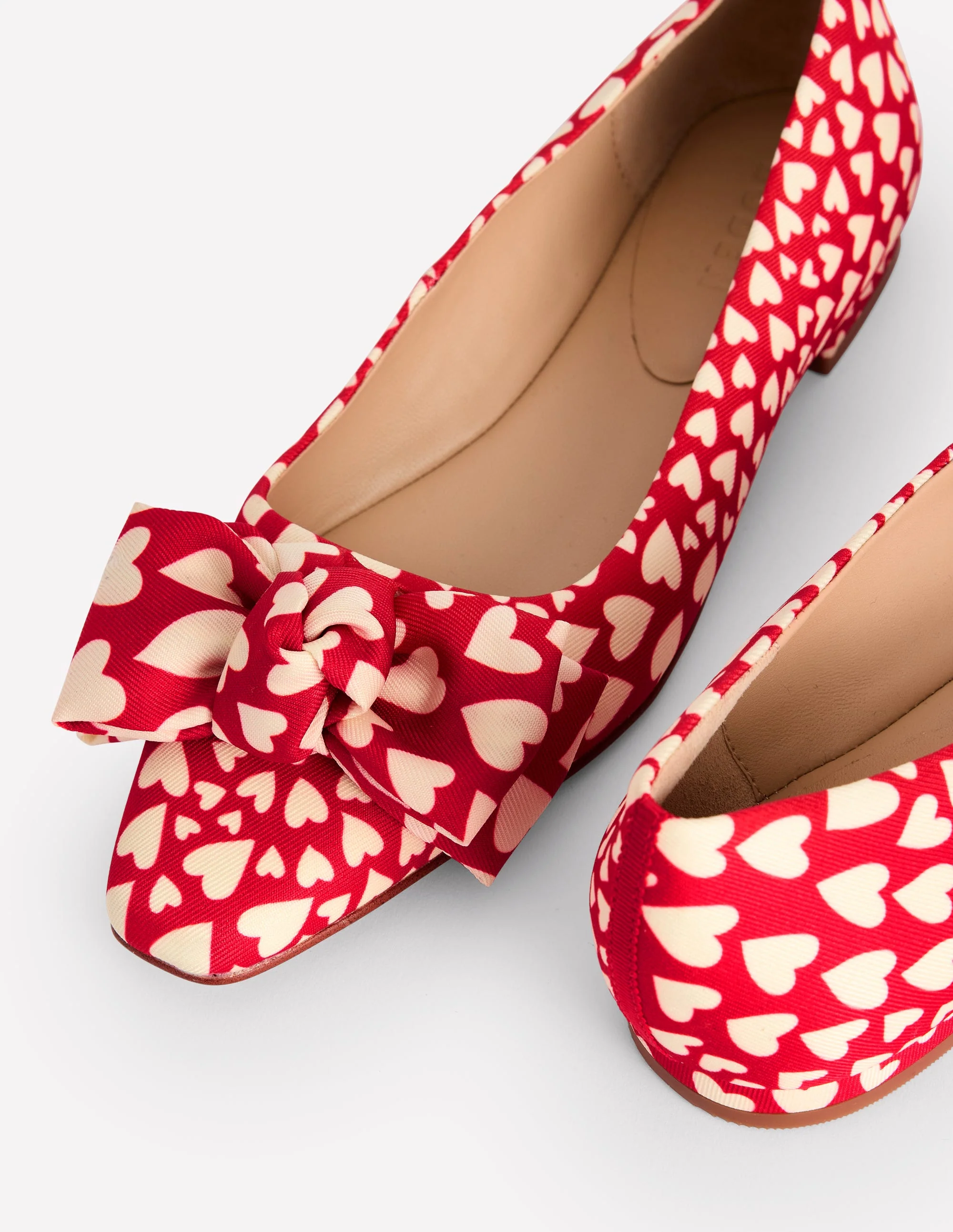 Chisel Toe Ballet Flat-Poppy Red, Heart Cluster - Image 4