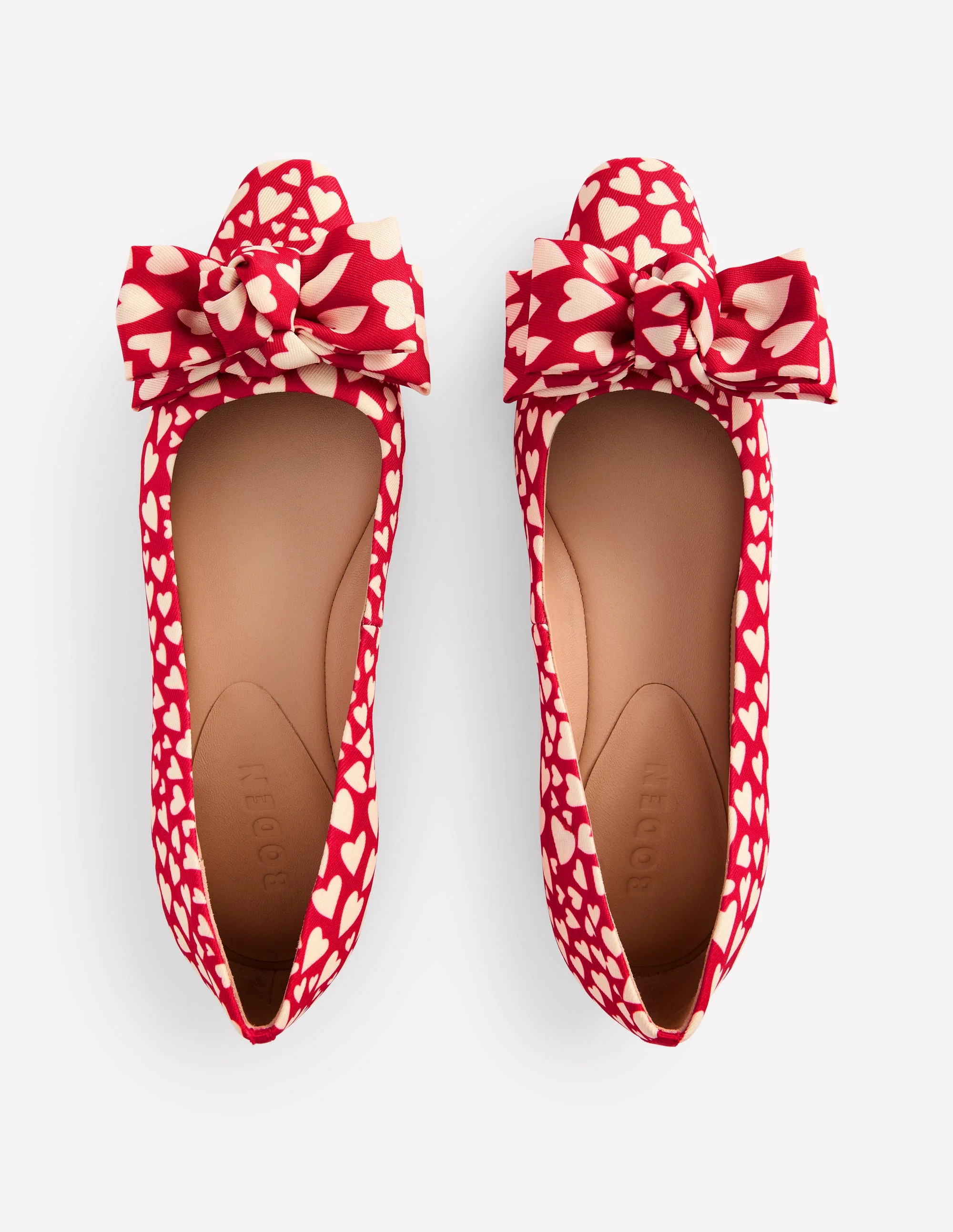Chisel Toe Ballet Flat-Poppy Red, Heart Cluster - Image 5