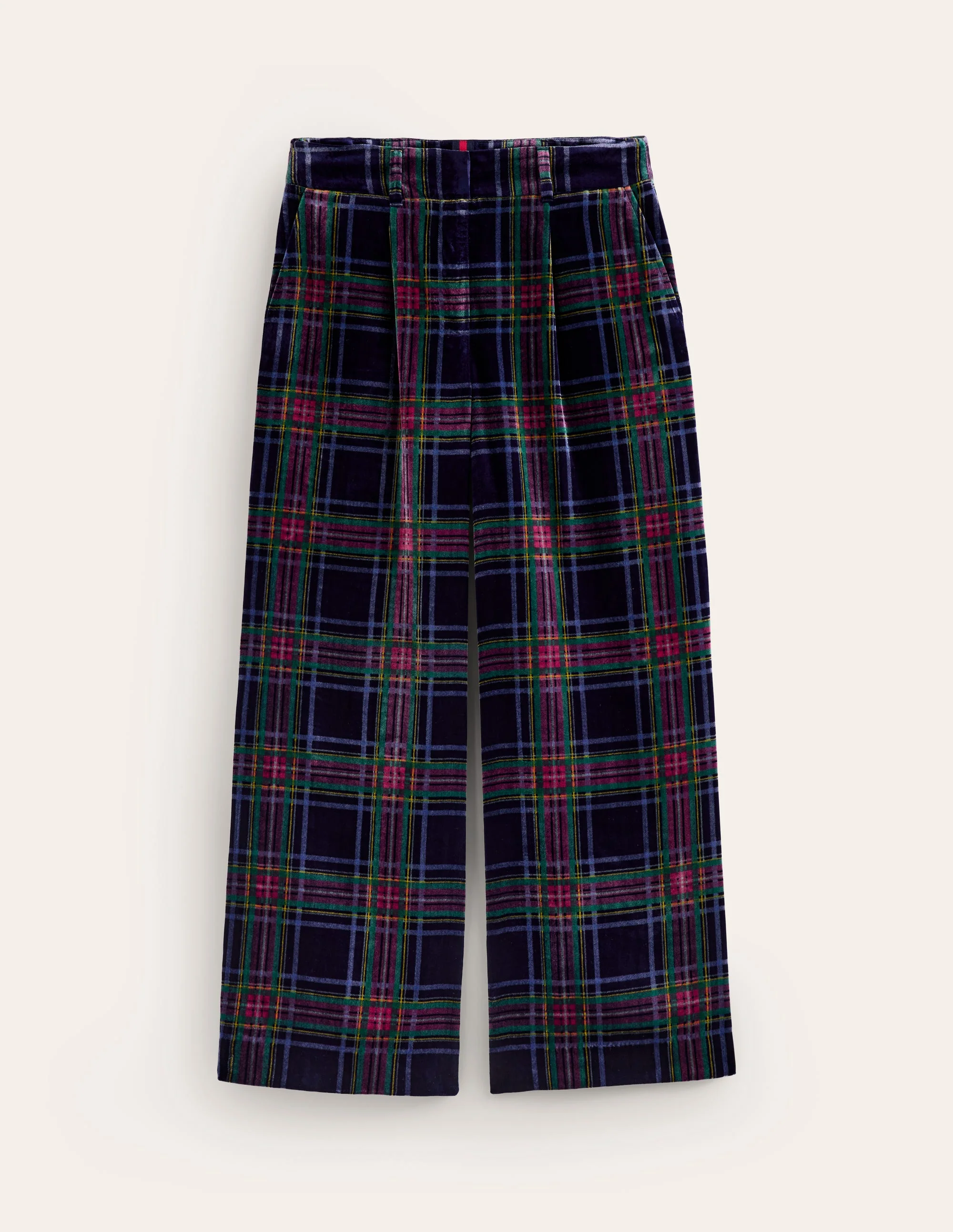 Chiswick Velvet Pants-Navy and Red Check - Image 8