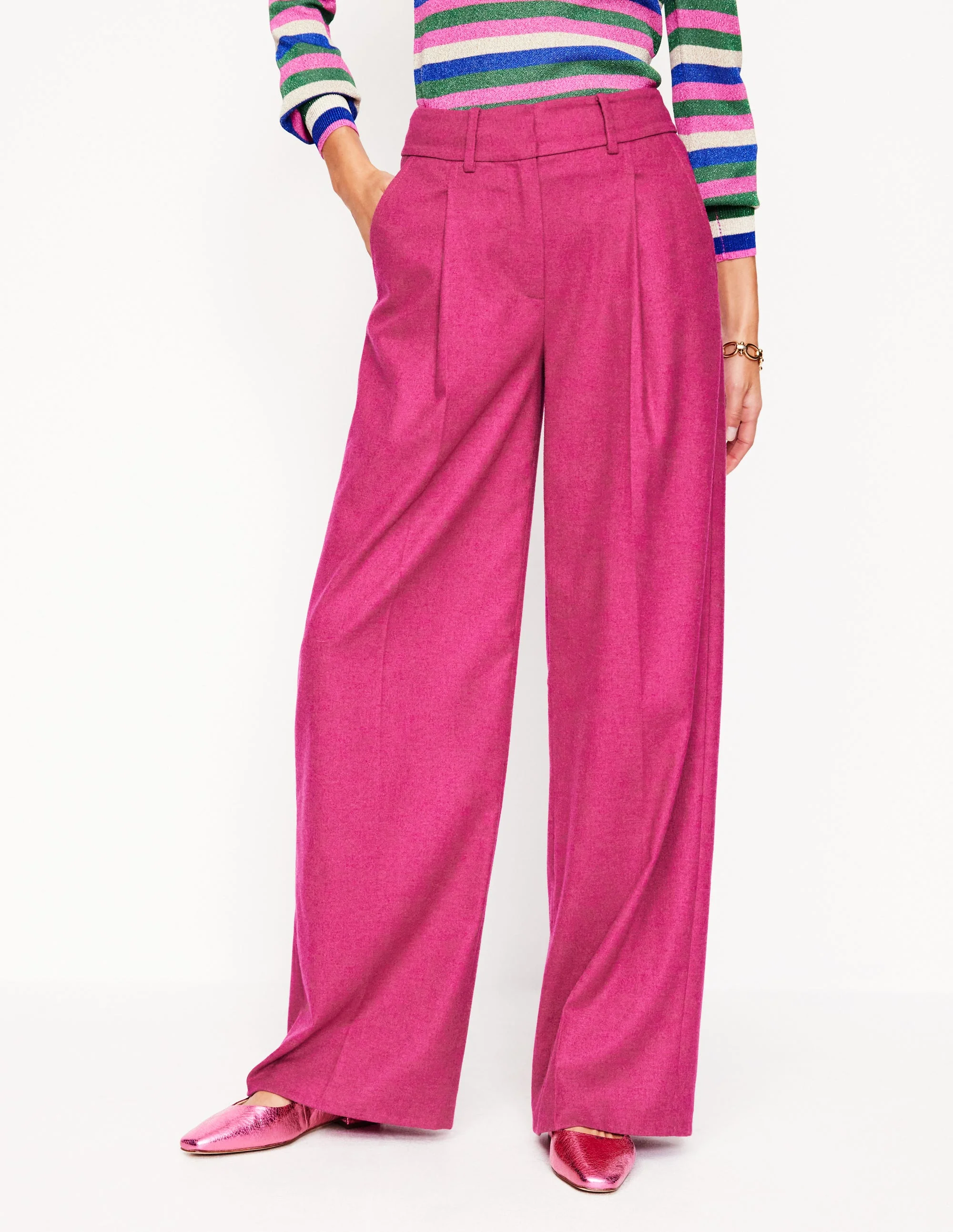 Chiswick Wool Blend Pants-Cherry Jam - Image 4