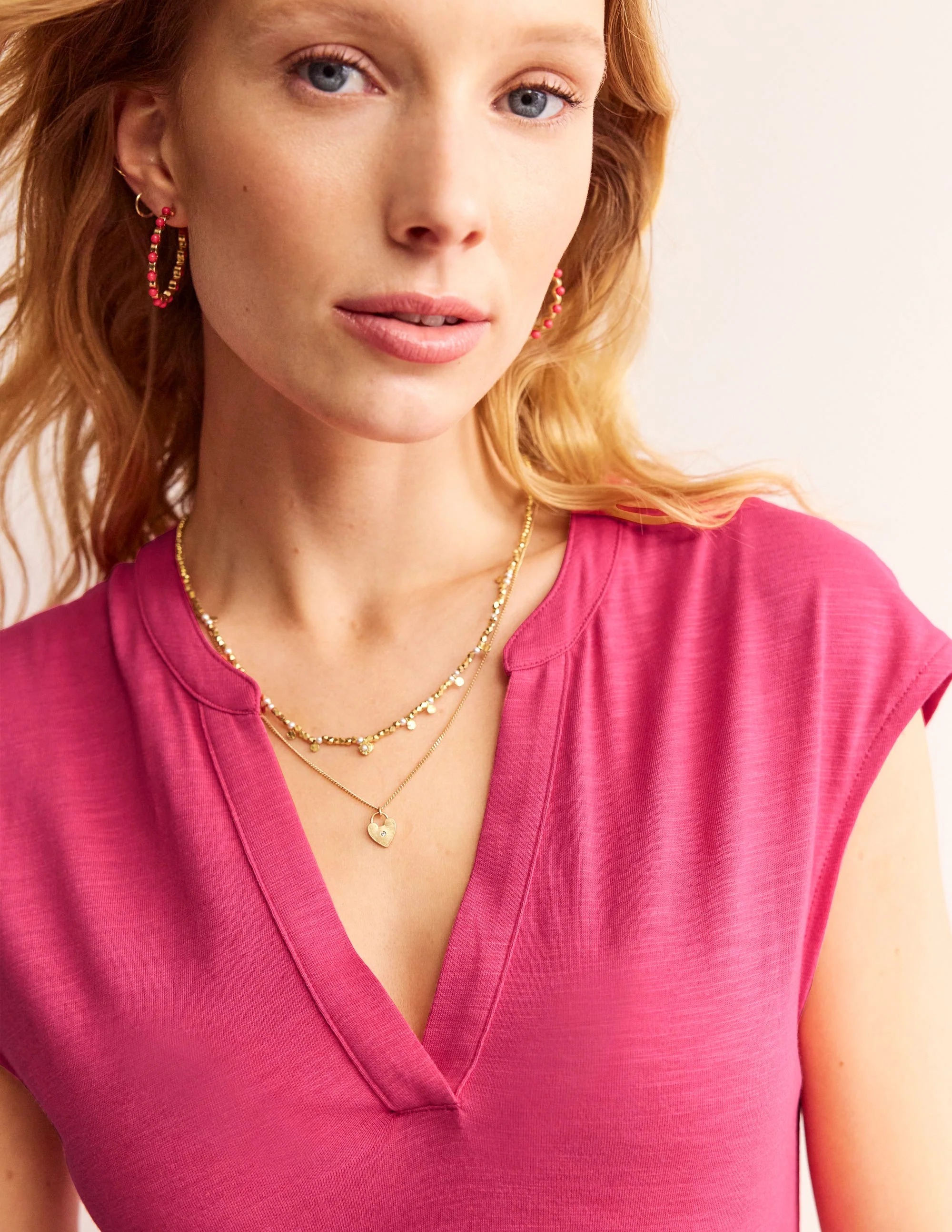 Chloe Notch Jersey Midi Dress-Rethink Pink - Image 2